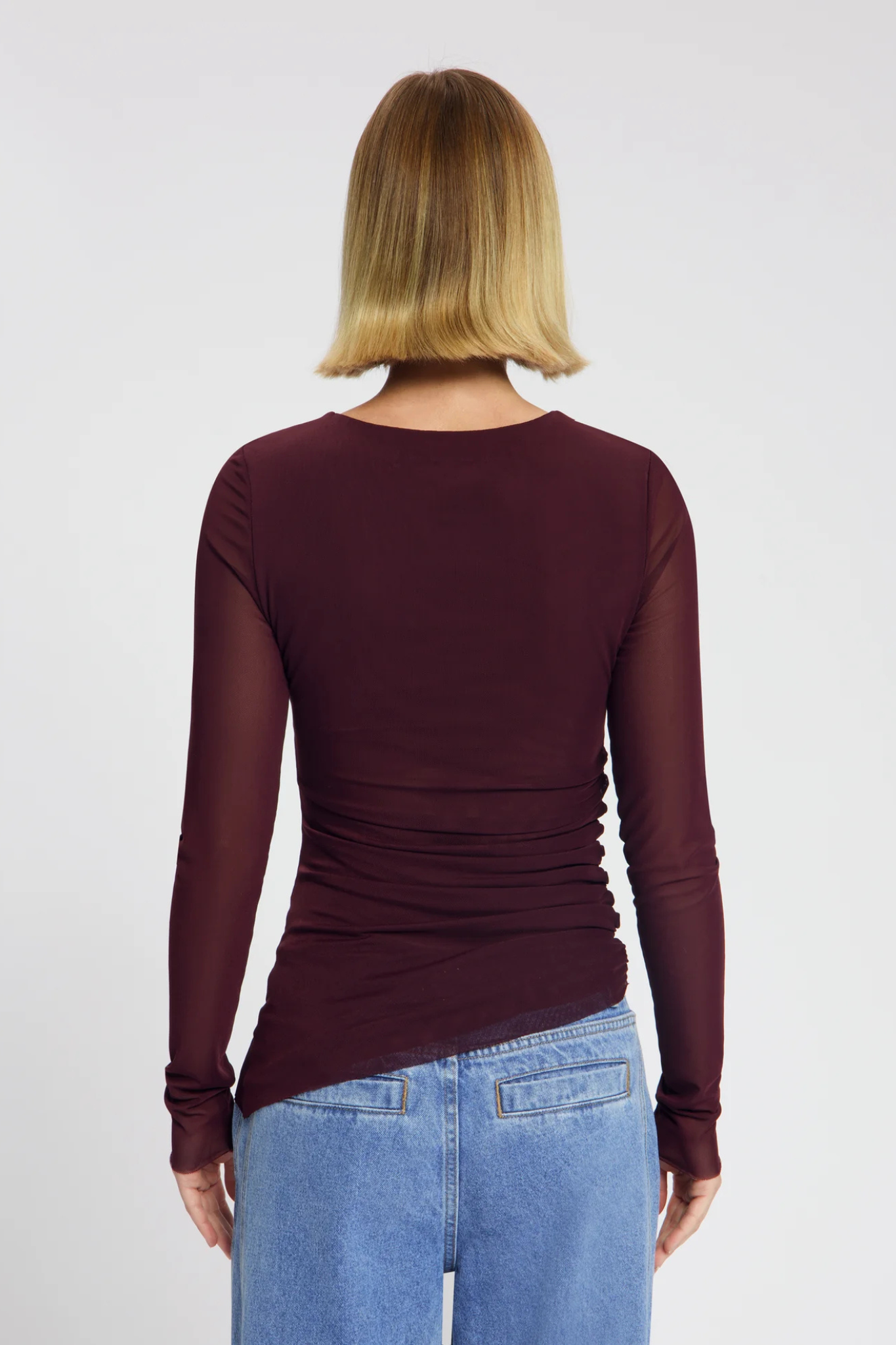 LILA MESH TOP - BORDAUX