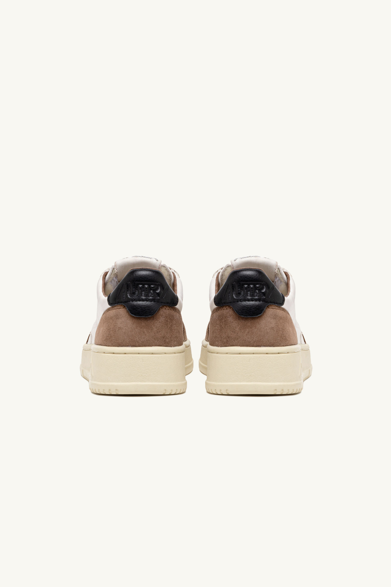 AULW-GS21 - MEDALIST LOW SNEAKERS IN SUEDE POWDER AND SOFT GOATSKIN COLOR WHITE AND BROWN