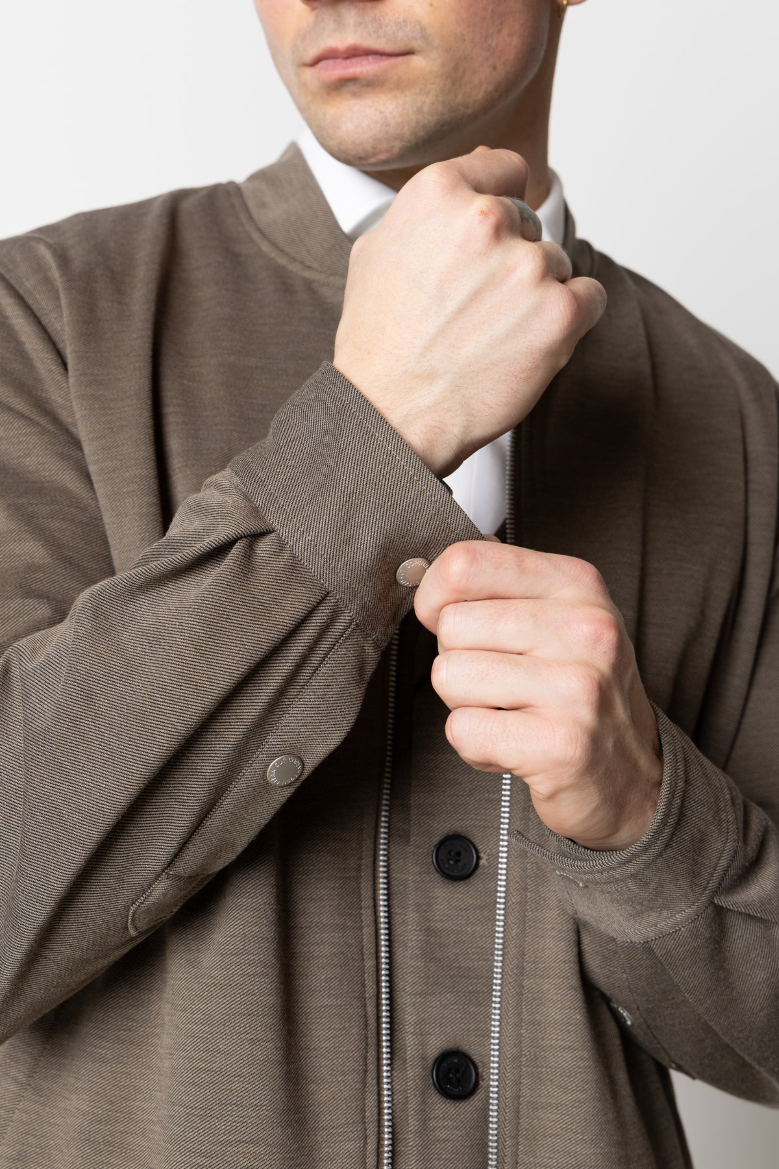 BRENDON JERSEY JACKET - DARK KHAKI