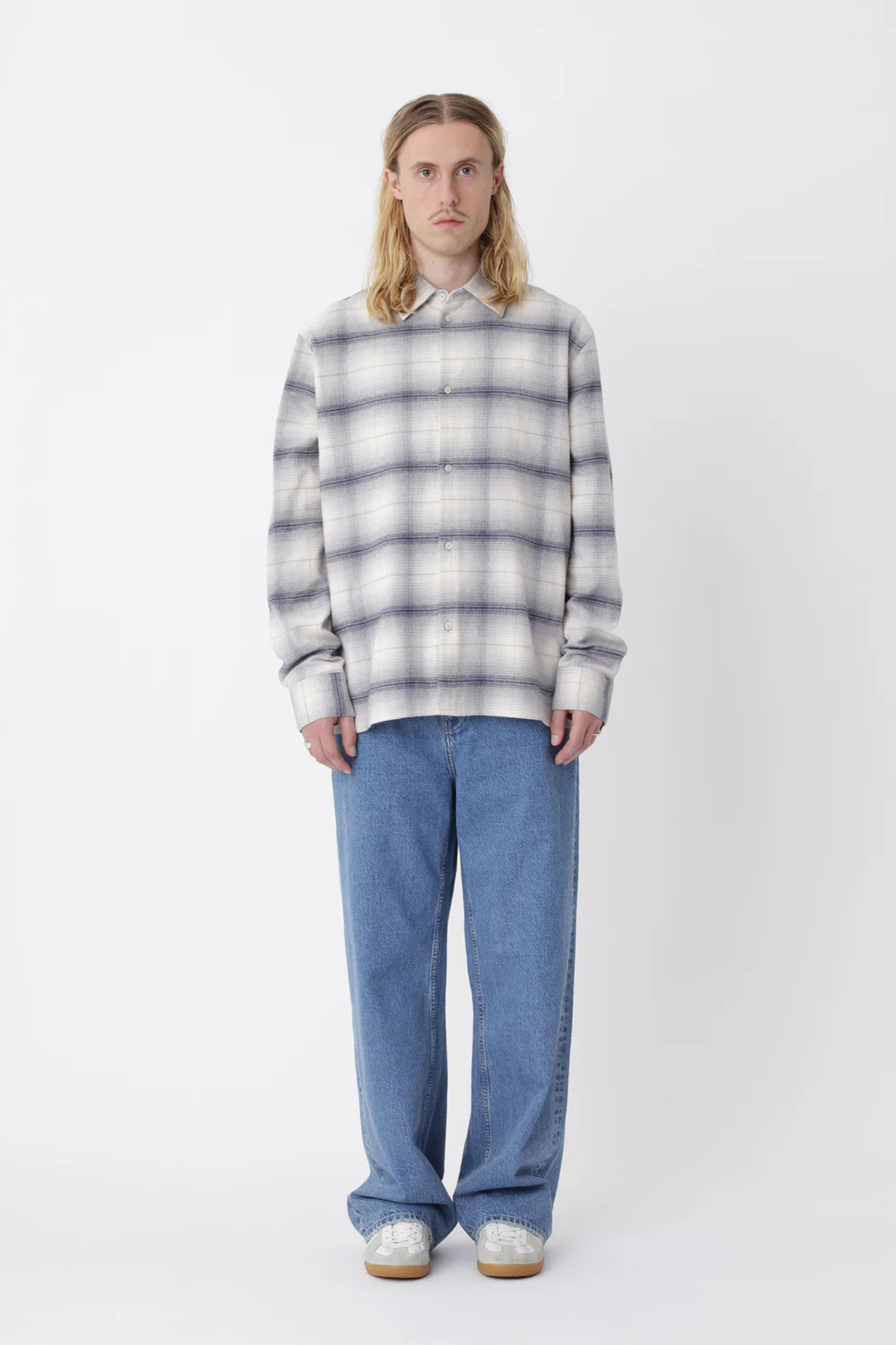 BLAKE.01 CHECK SHIRT - GRAY VIOLET COMB.