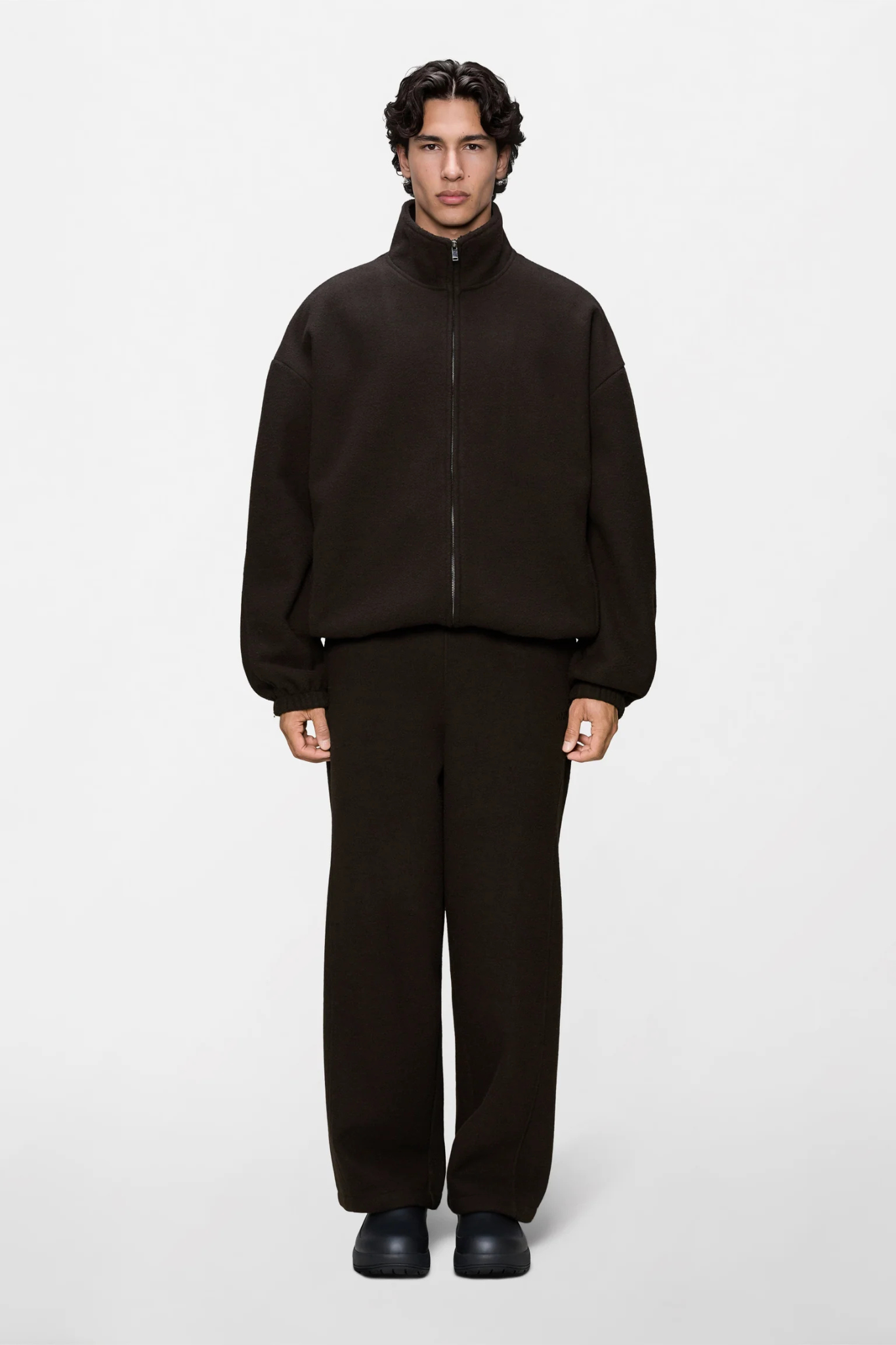 FLEECE ZIP JACKET - BARK