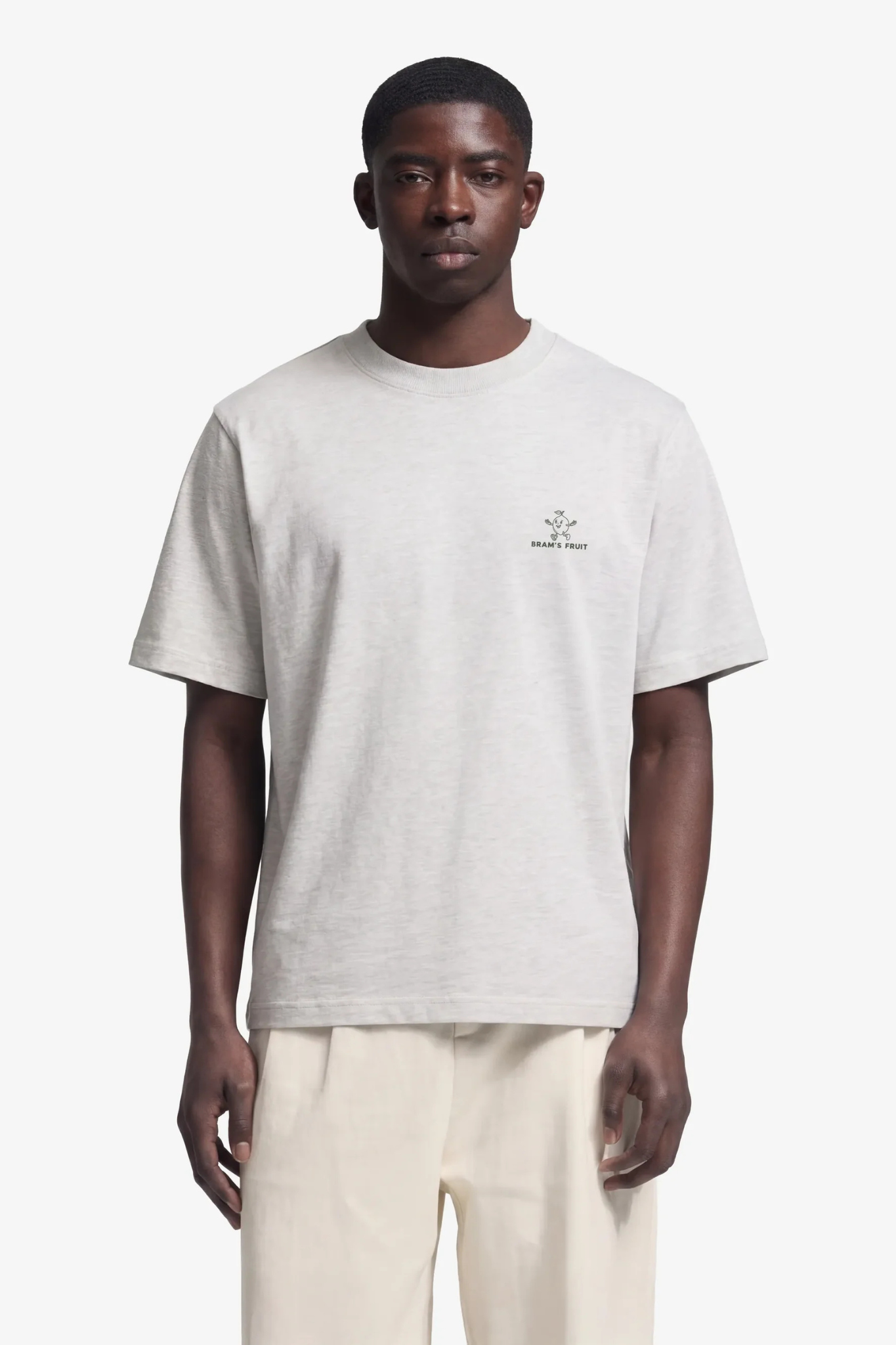 LEMON OUTLINE T-SHIRT - GREY MELANGE