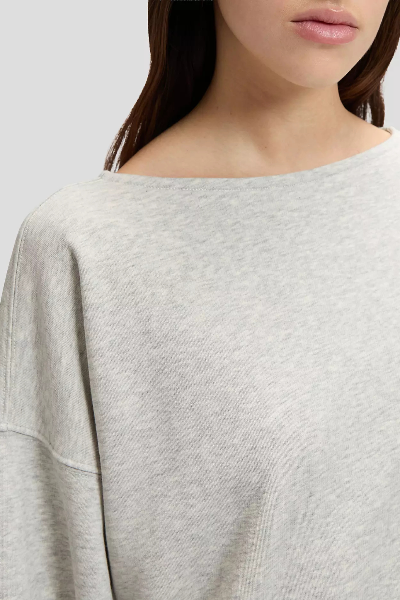 DRAMATIC SLEEVE SWEATSHIRT - GREY HEATHER