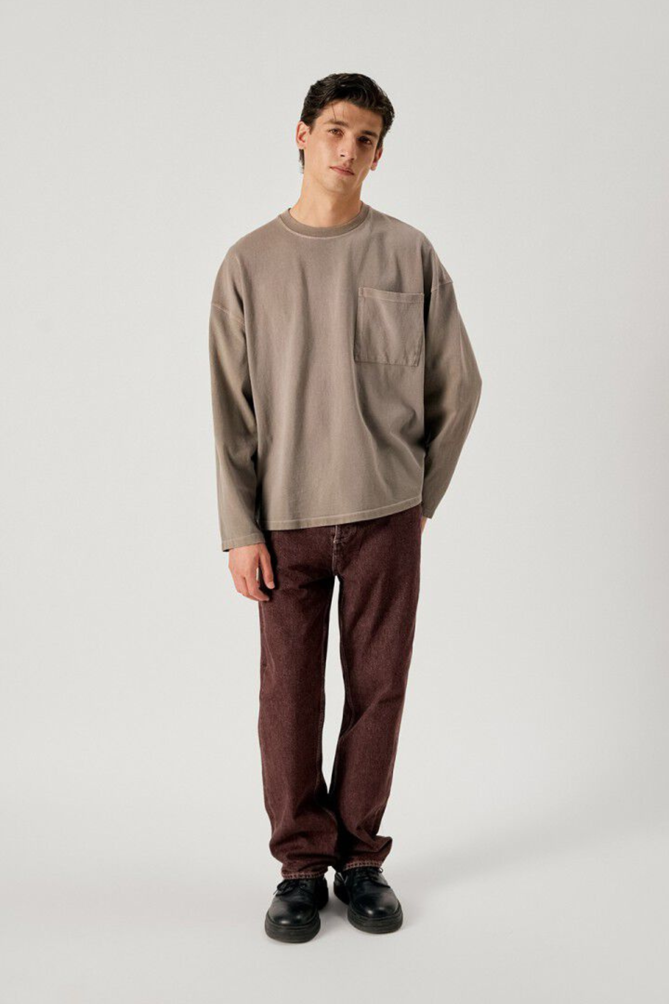 AFOMA T-SHIRT LONGSLEEVES MEN - GRISOU SPRAY VINTAGE