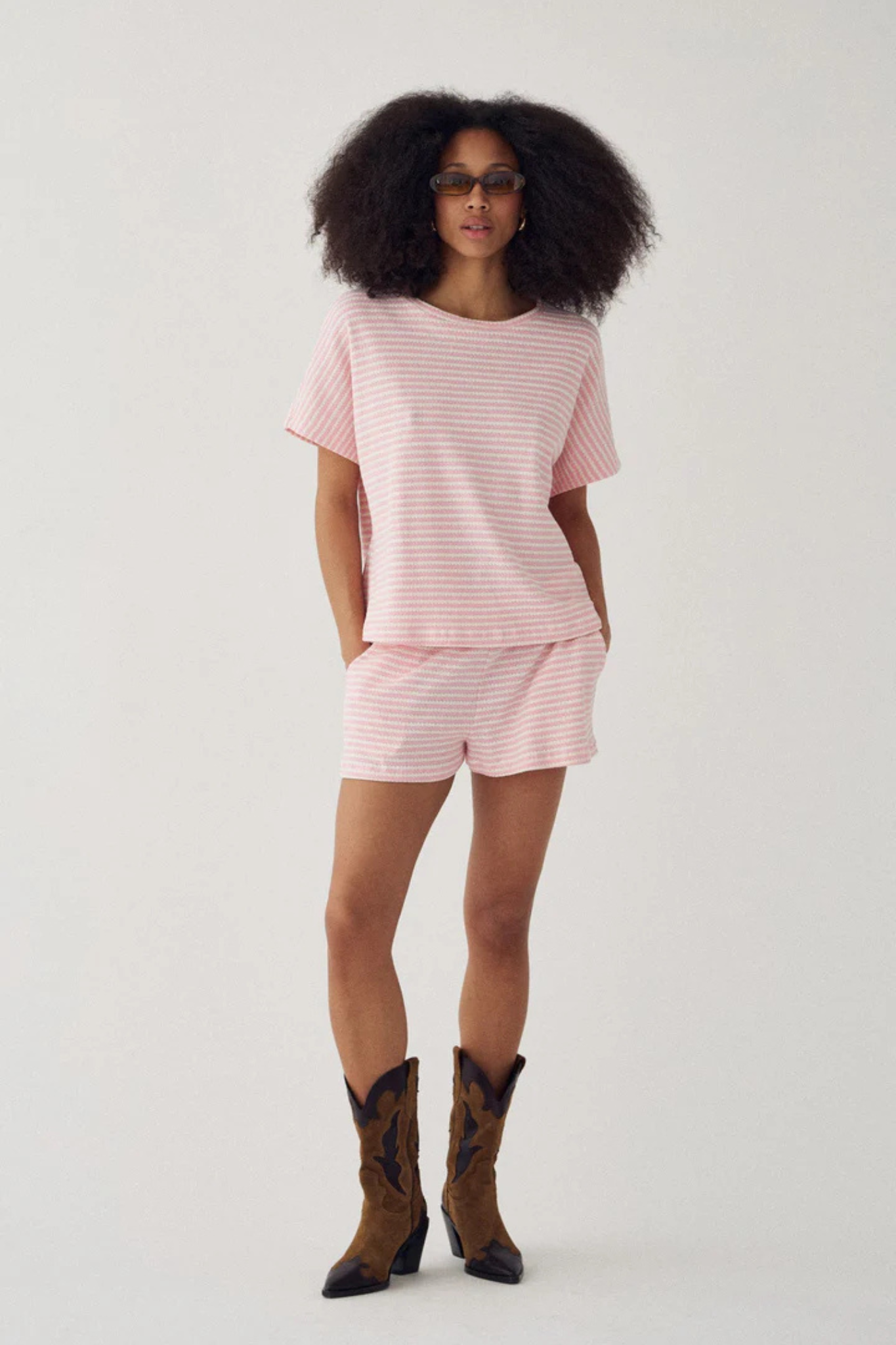 MARIELLA MW SHORTS - DANNI BLUSH STRIPE