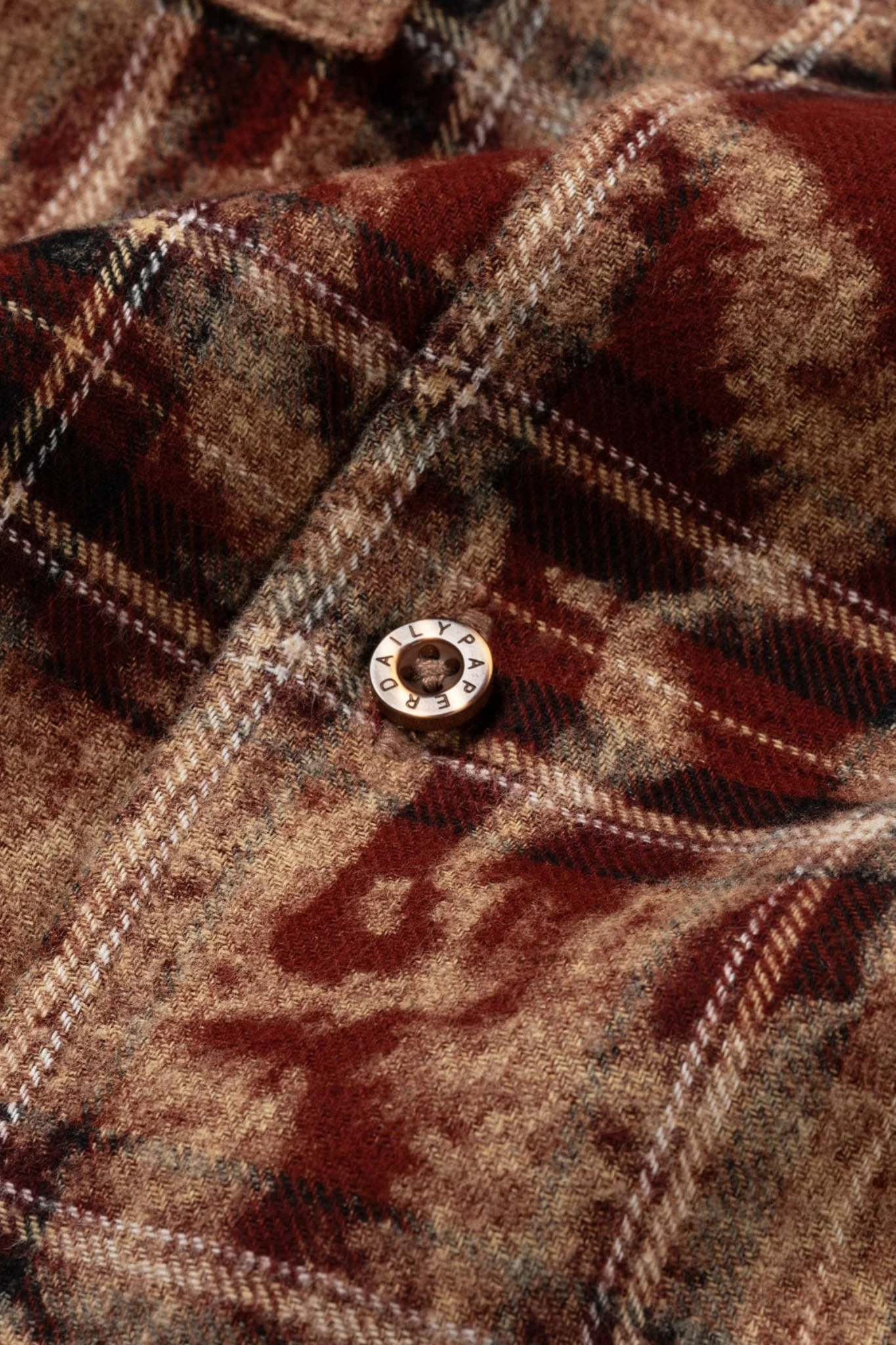 WASHED CHECK LS SHIRT - BURGUNDY