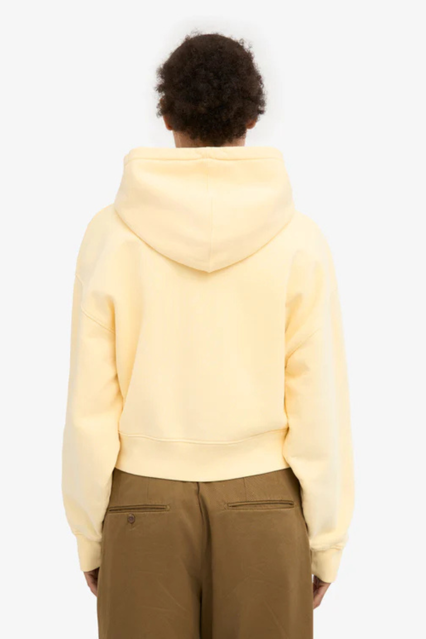 ORGANIC CROP ZIP HOODIE - SOFT YELLOW