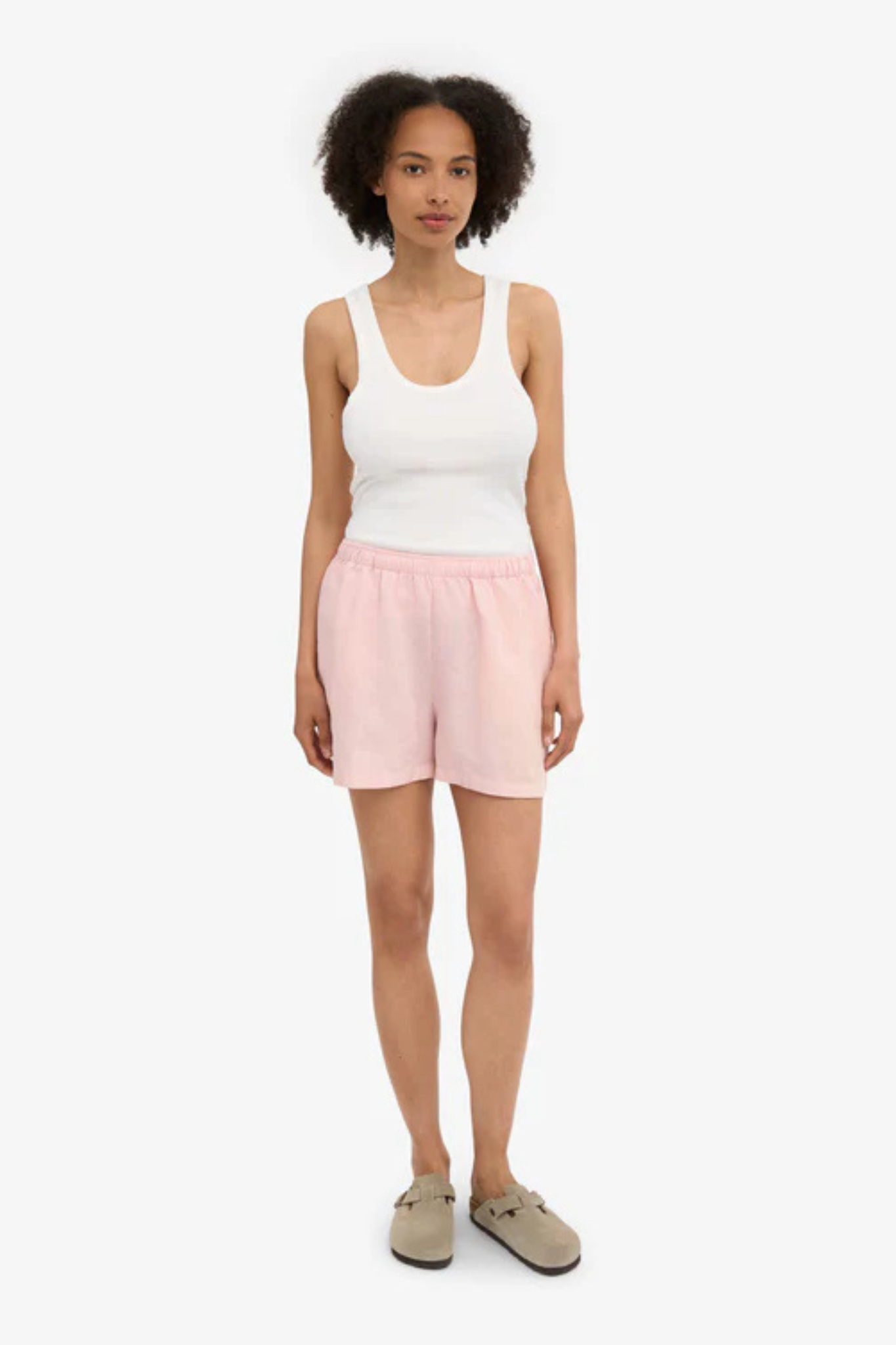 LINEN SHORTS - FADED PINK