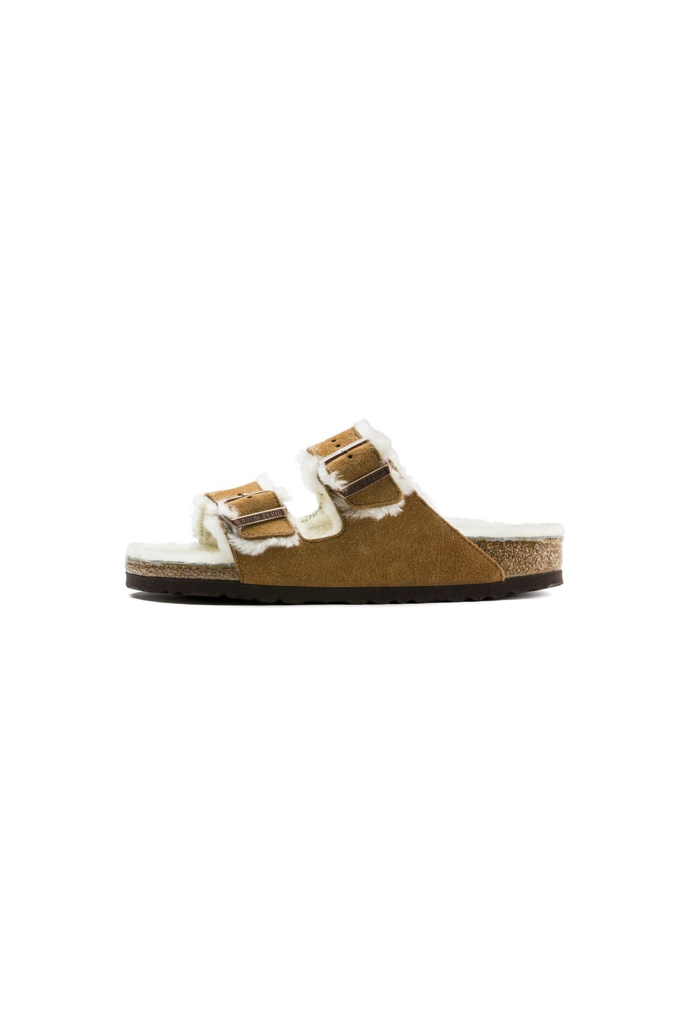 ARIZONA SHEARLING SANDALS - MINK