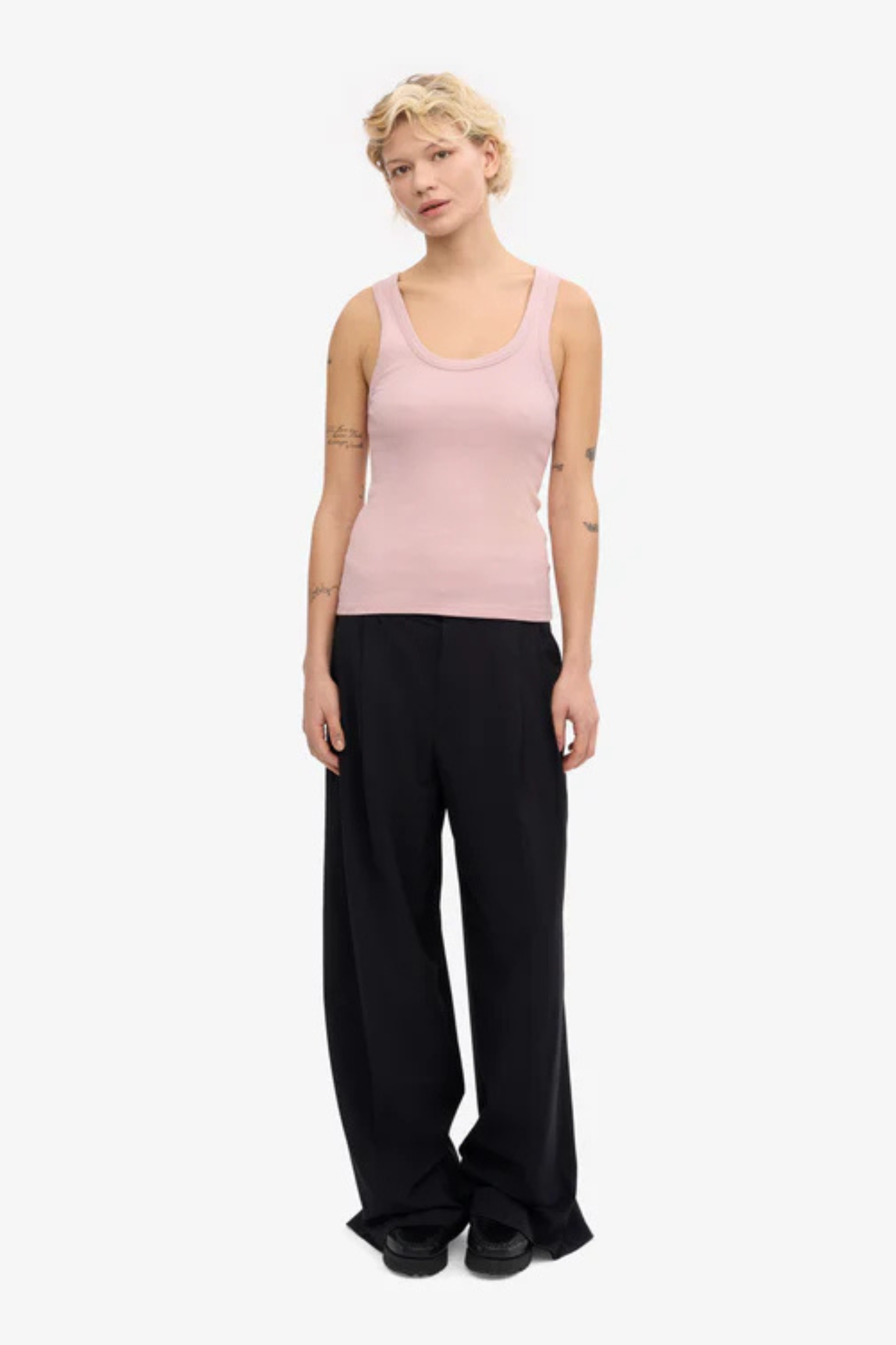 ORGANIC RIB TANK TOP WOMEN - FADED PINK