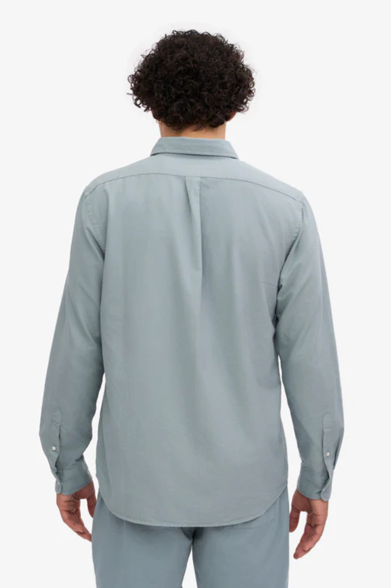 ORGANIC BUTTON DOWN SHIRT - STEEL BLUE