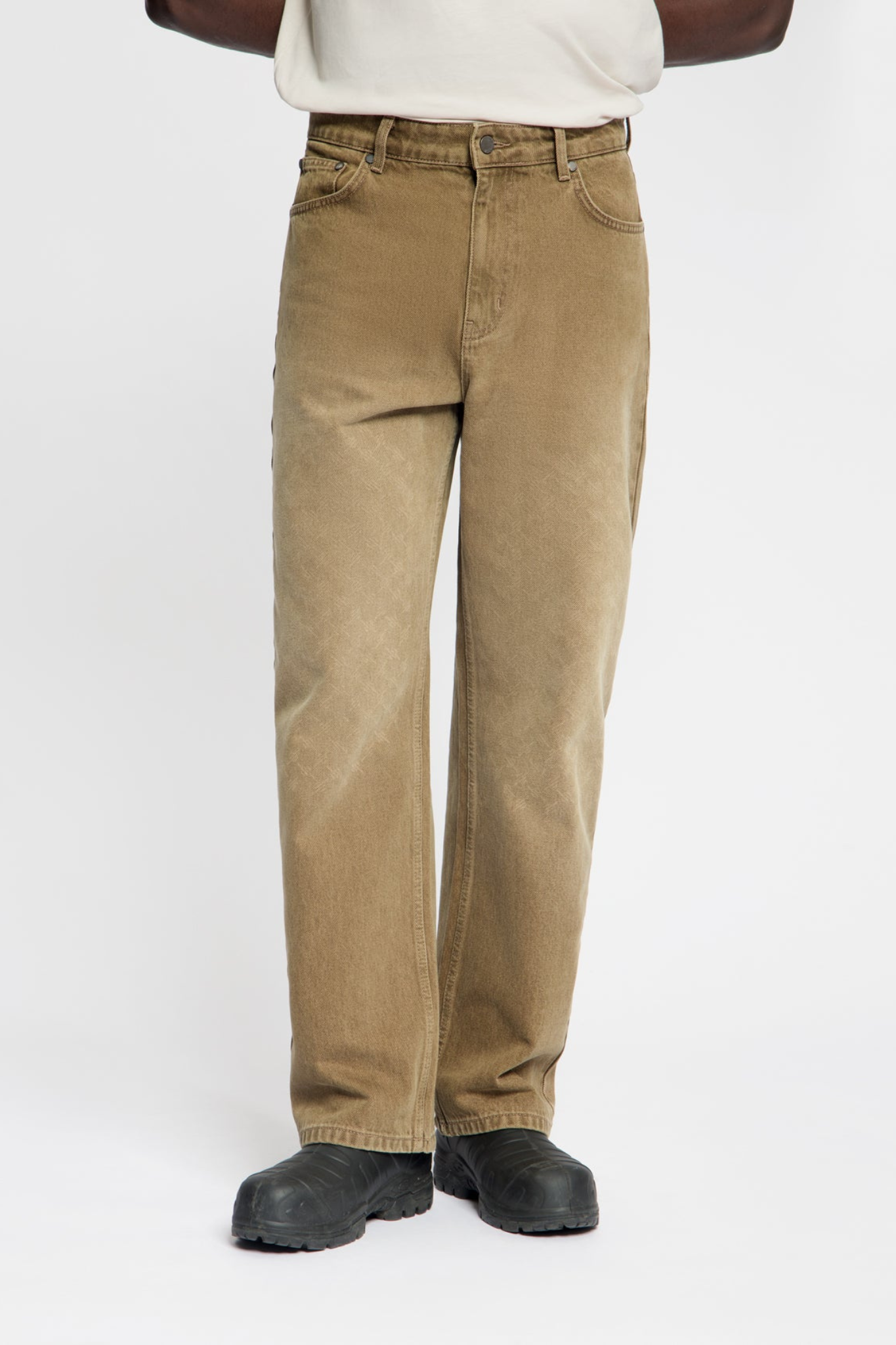 FADED MONOGRAM AMBA JEANS - BEIGE