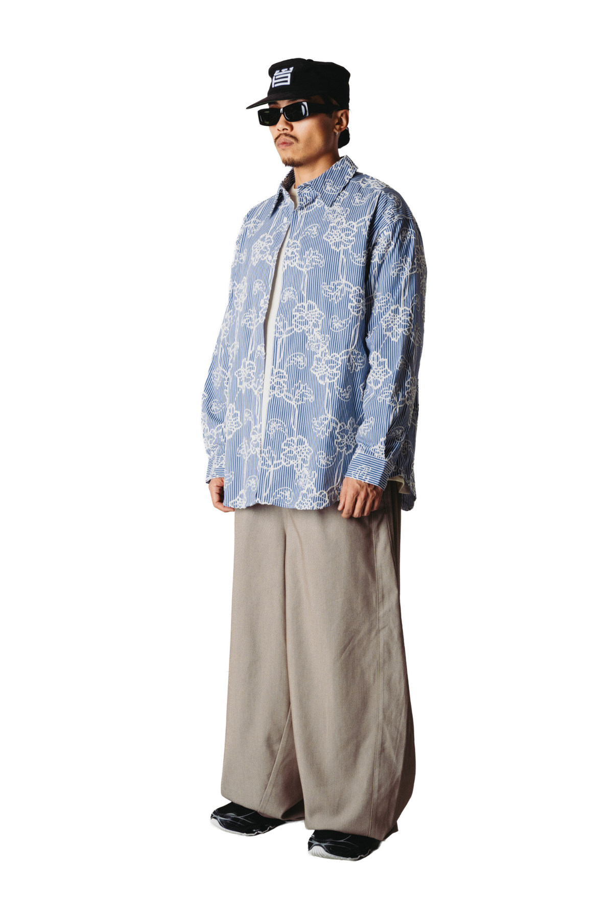 BROOKS EMB SHIRT - BLUE/WHITE