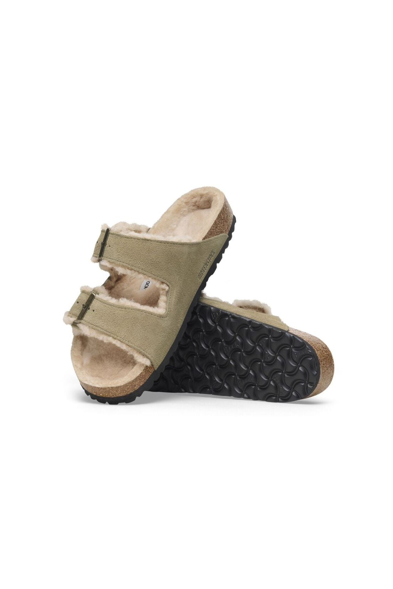 ARIZONA SHEARLING SANDALS - TAUPE
