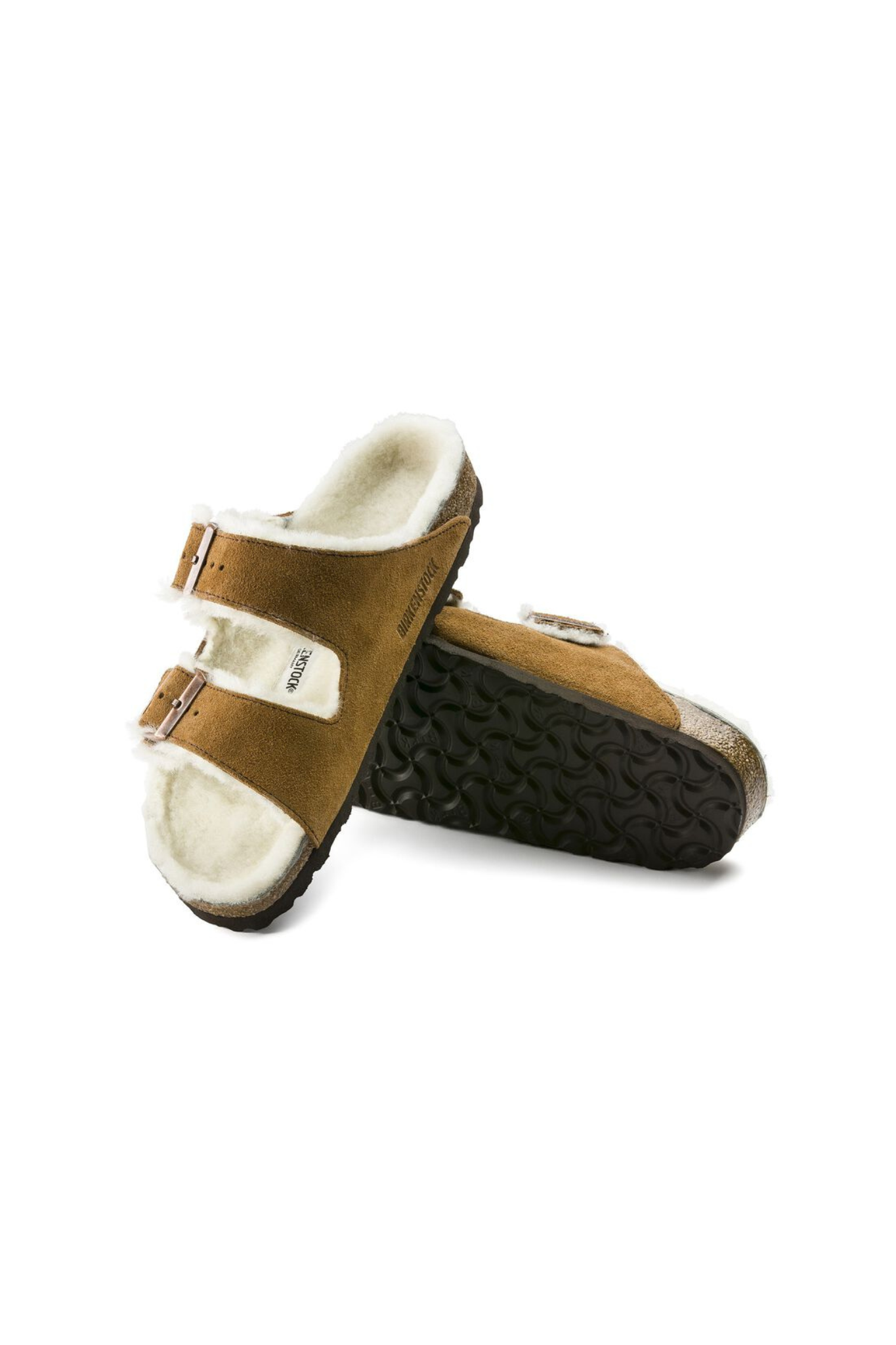 ARIZONA SHEARLING SANDALS - MINK
