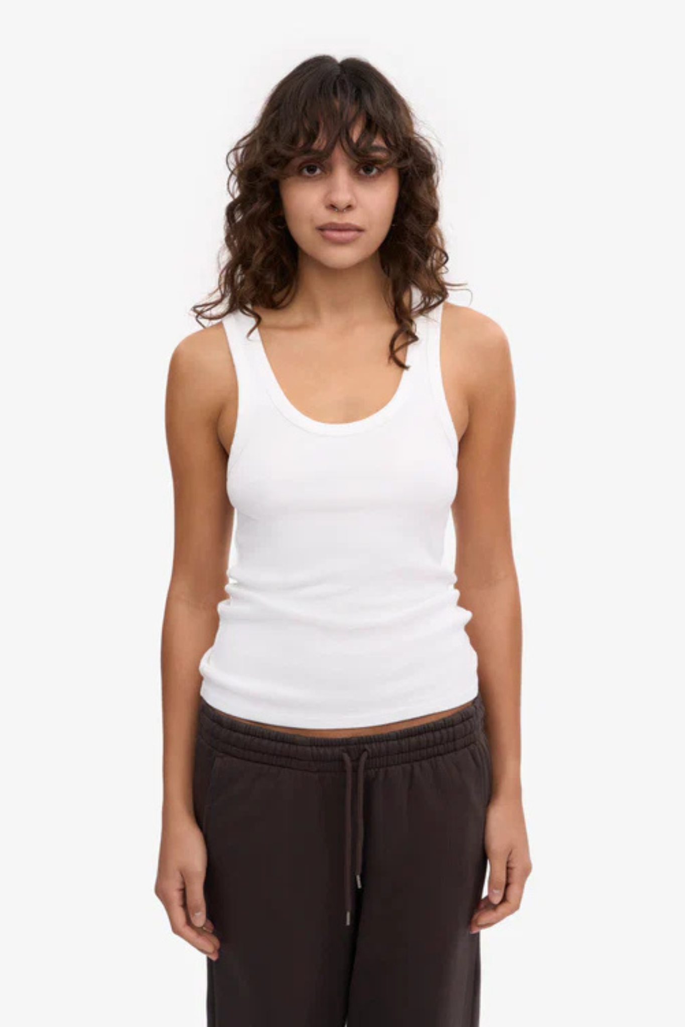 ORGANIC RIB TANK TOP WOMEN - OPTICAL WHITE
