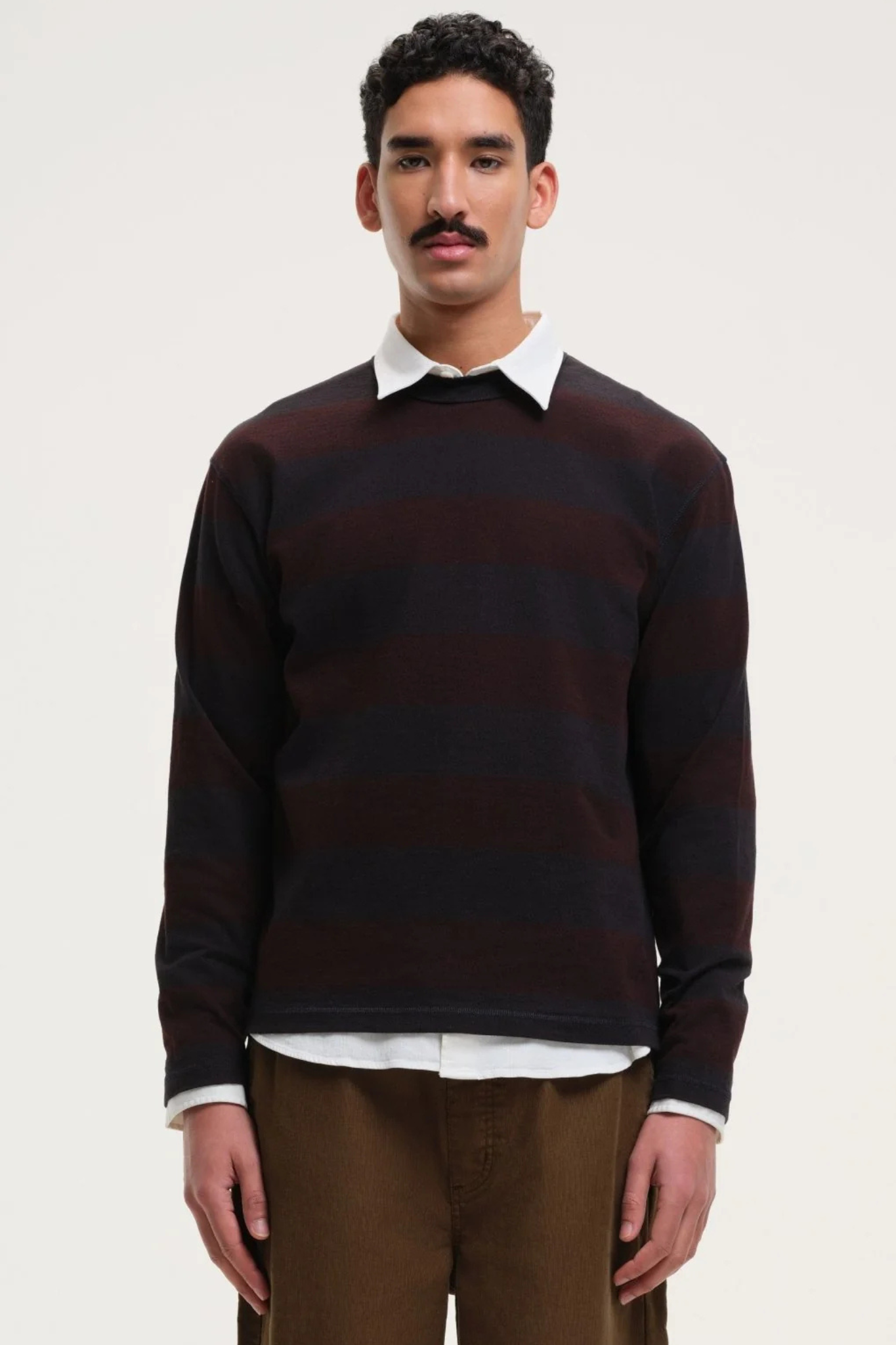 OBEL SWEATER - BLACK/BORDAUX