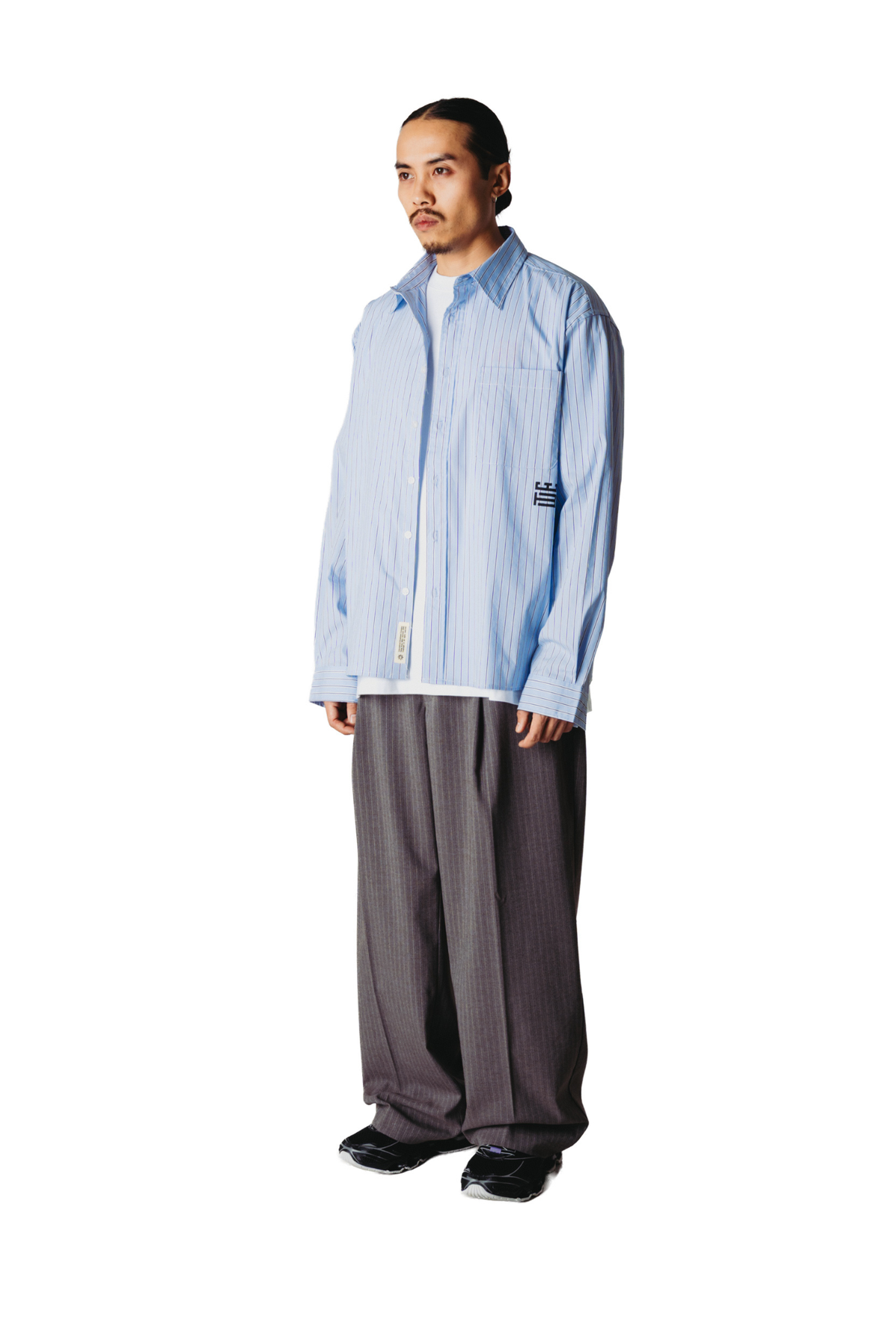 BIN HB STRIPE PANTS  - DARK GREY