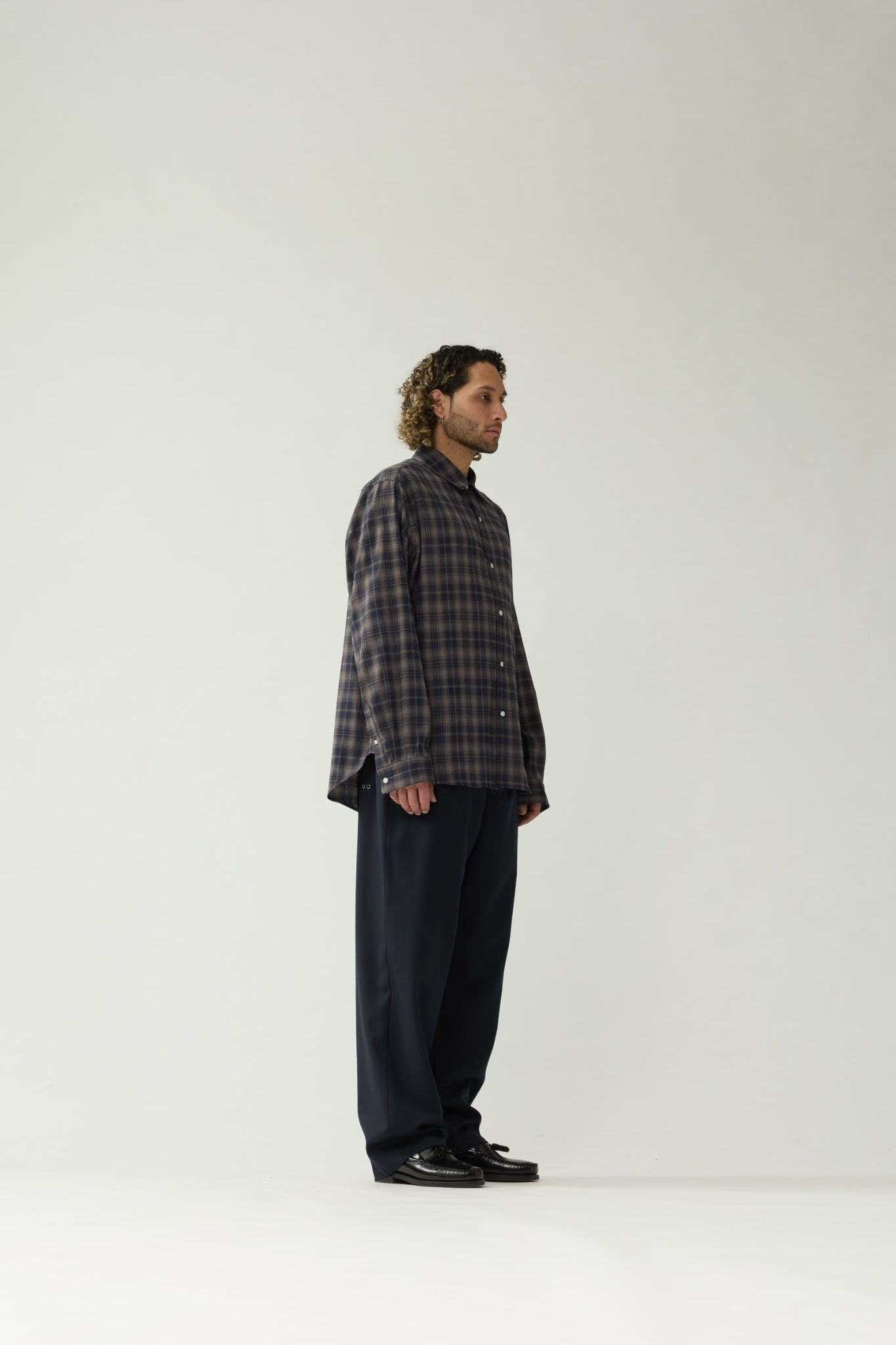 BEACH SHIRT CHECK - NIGHT/GREY CHECK