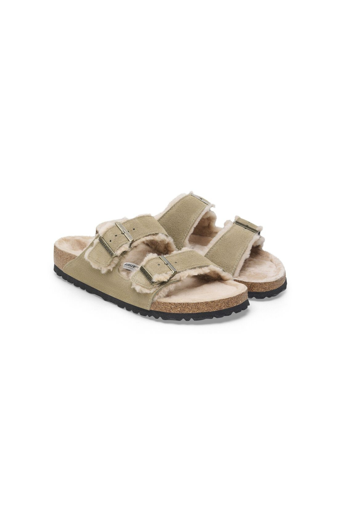 ARIZONA SHEARLING SANDALS - TAUPE