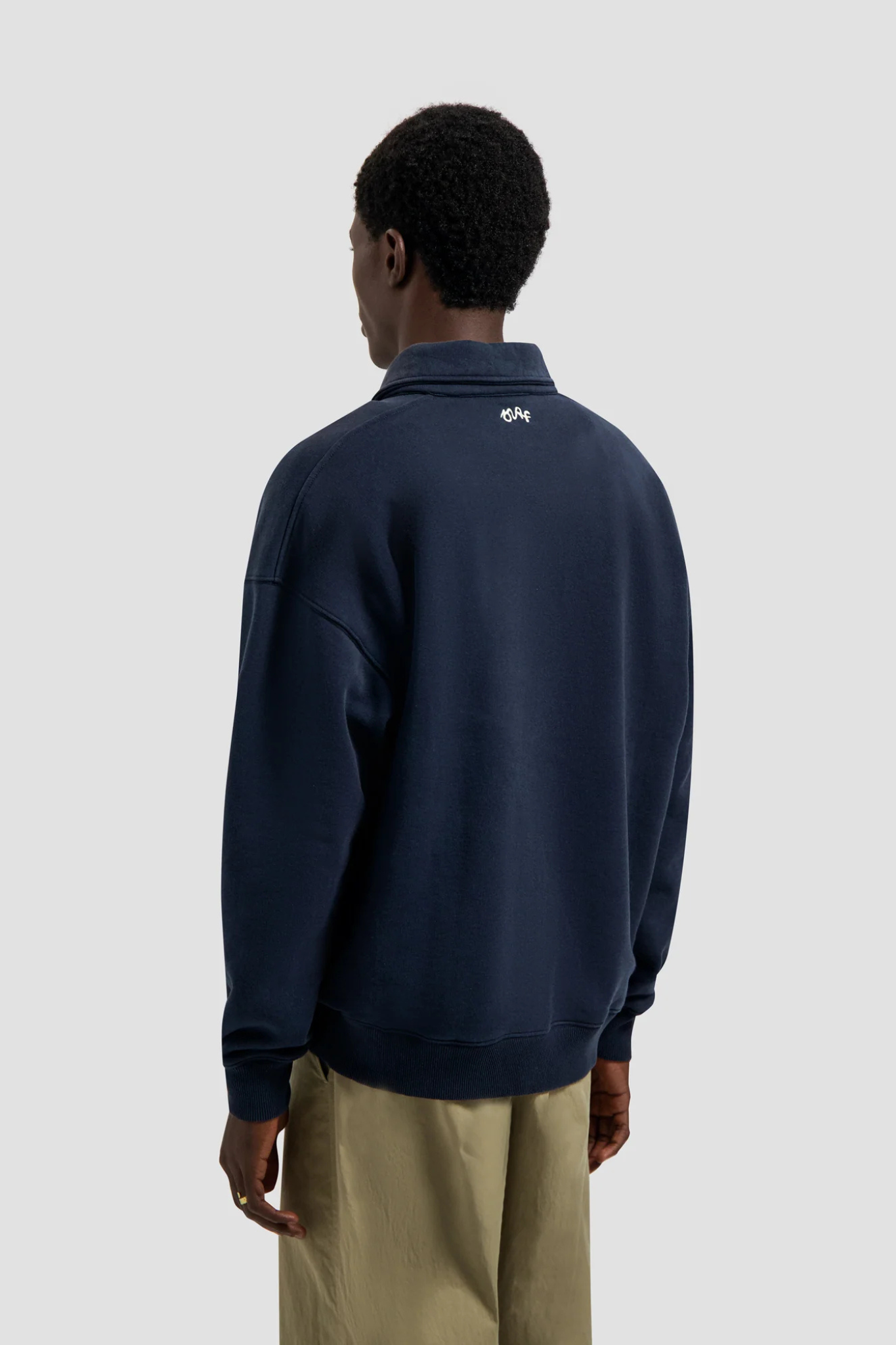 SCRIPT FRIENDS OVERSIZED POLO - NAVY