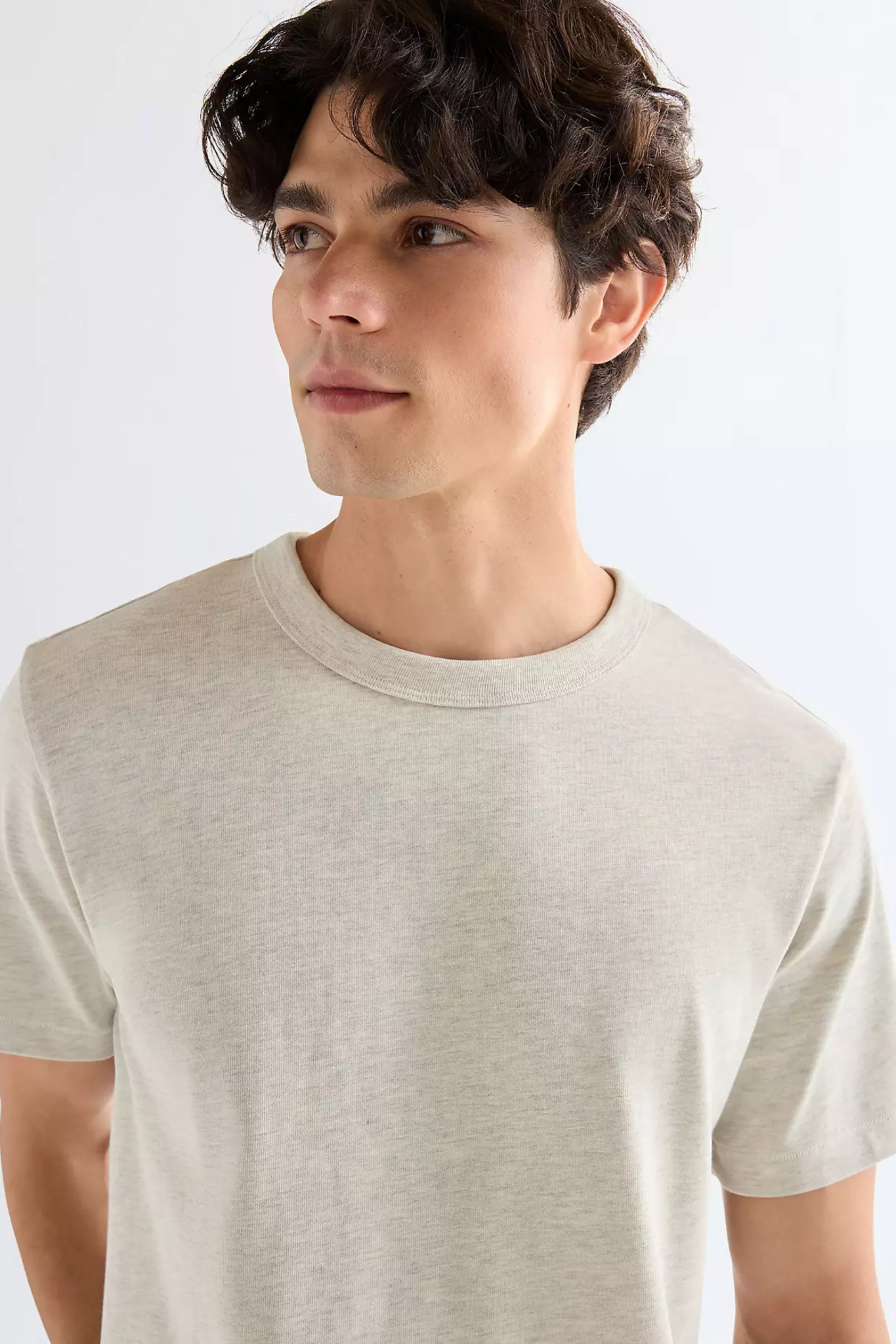 SS SOLID T-SHIRT - OAT MEAL