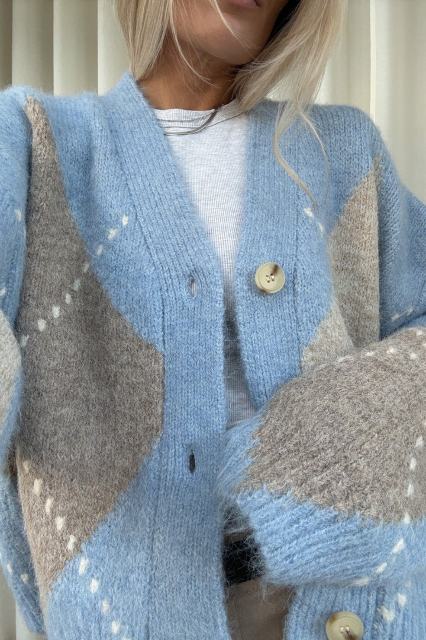 LAIANA KNIT CARDIGAN - SKY BLUE MIX