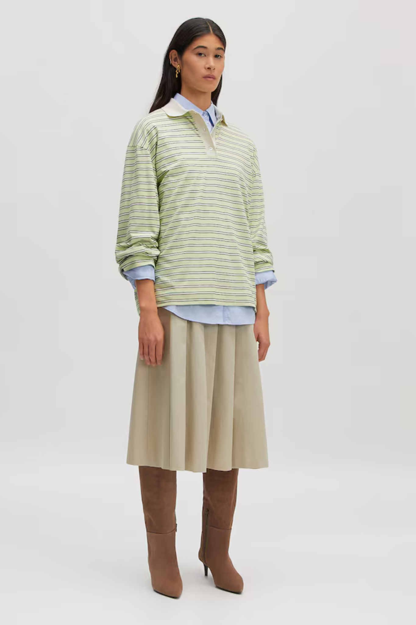 CINDY LONGSLEEVE - STRIPES: SEEDING, BLACK, EGRET