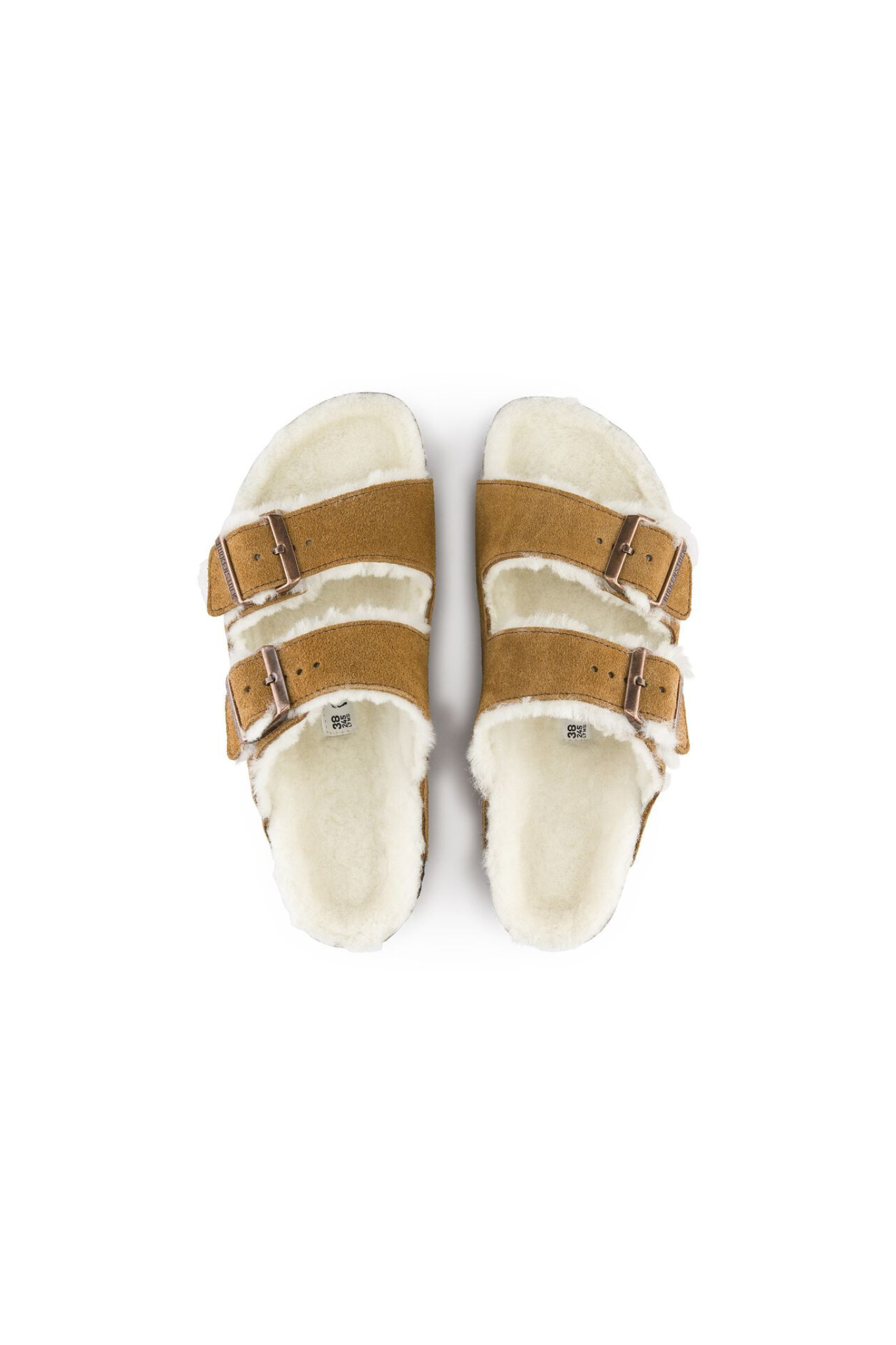 ARIZONA SHEARLING SANDALS - MINK