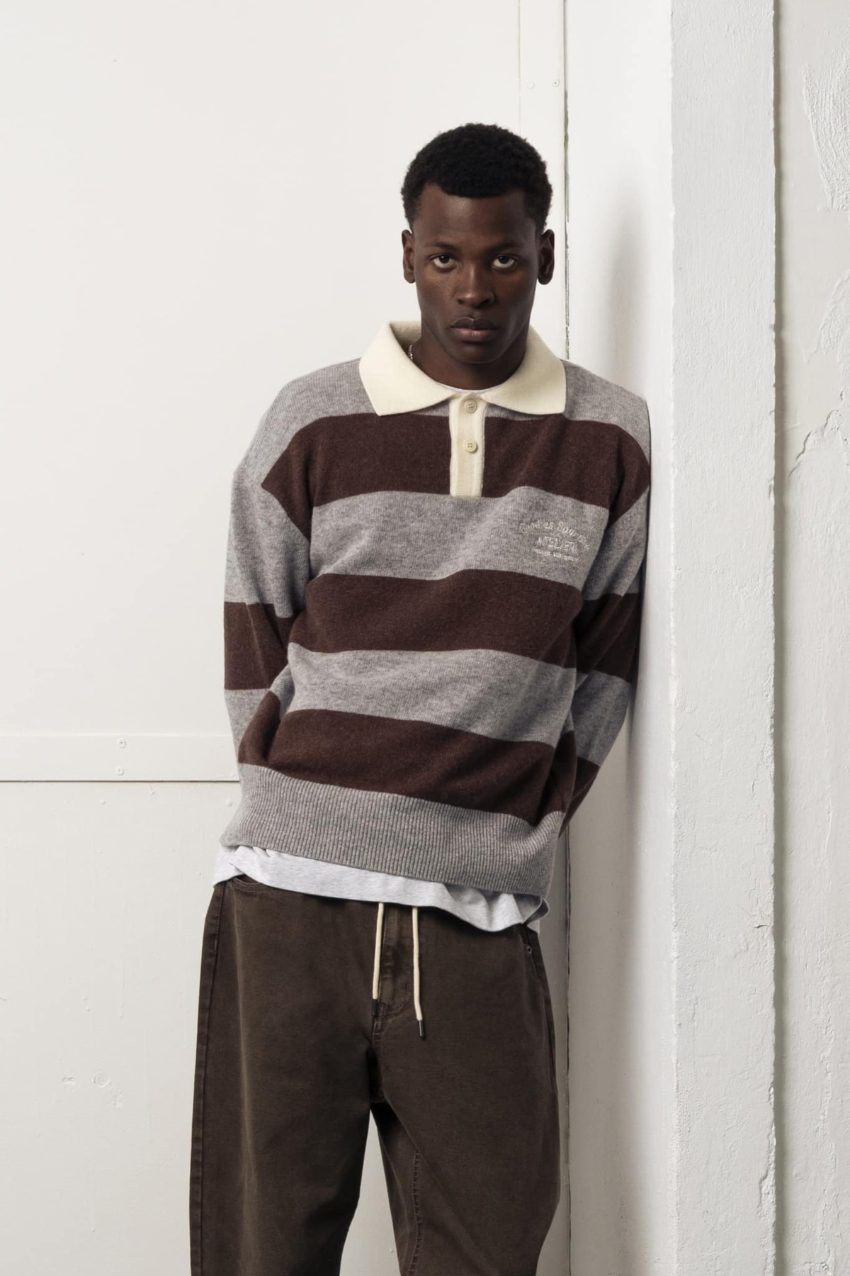 SHITAKE POLO - BROWN/GREY