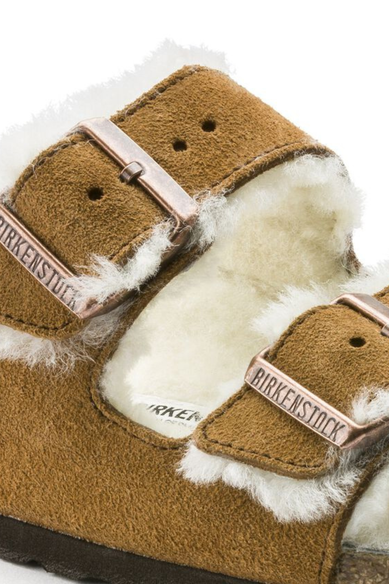 ARIZONA SHEARLING SANDALS - MINK