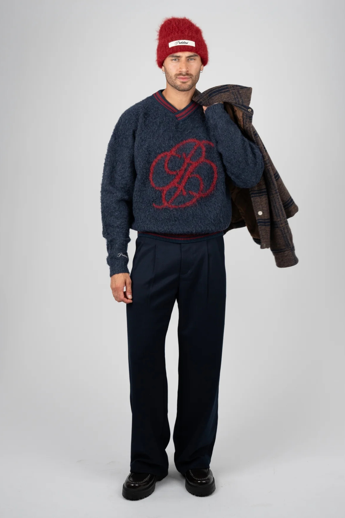 FUZZY KNIT SWEATER - MIDNIGHT BLUE