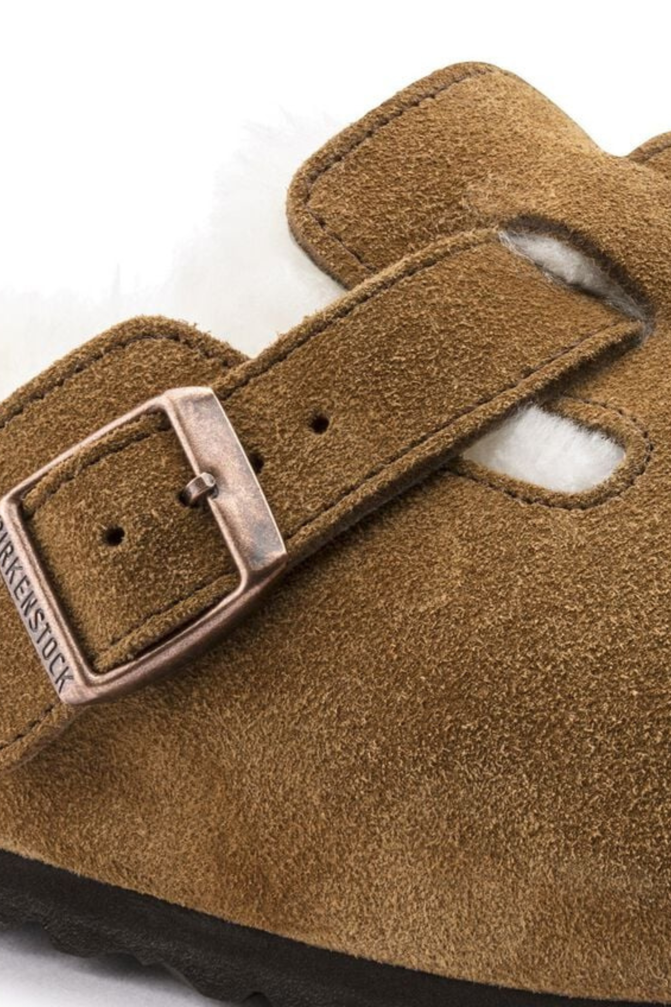 BOSTON VL/SHEARLING SANDALS - MINK