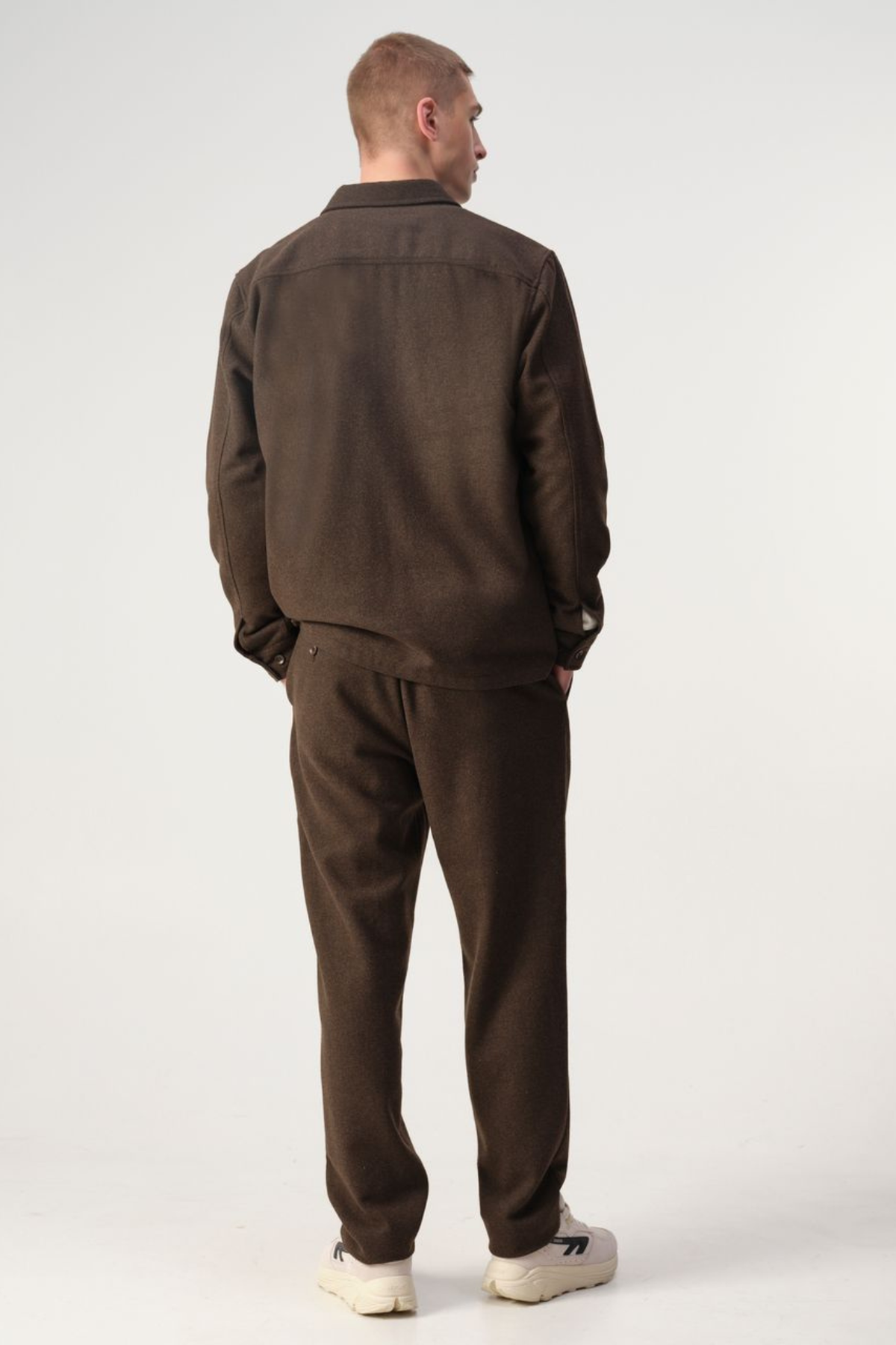 SCE WOOL OVERSHIRT - BROWN MELANGE