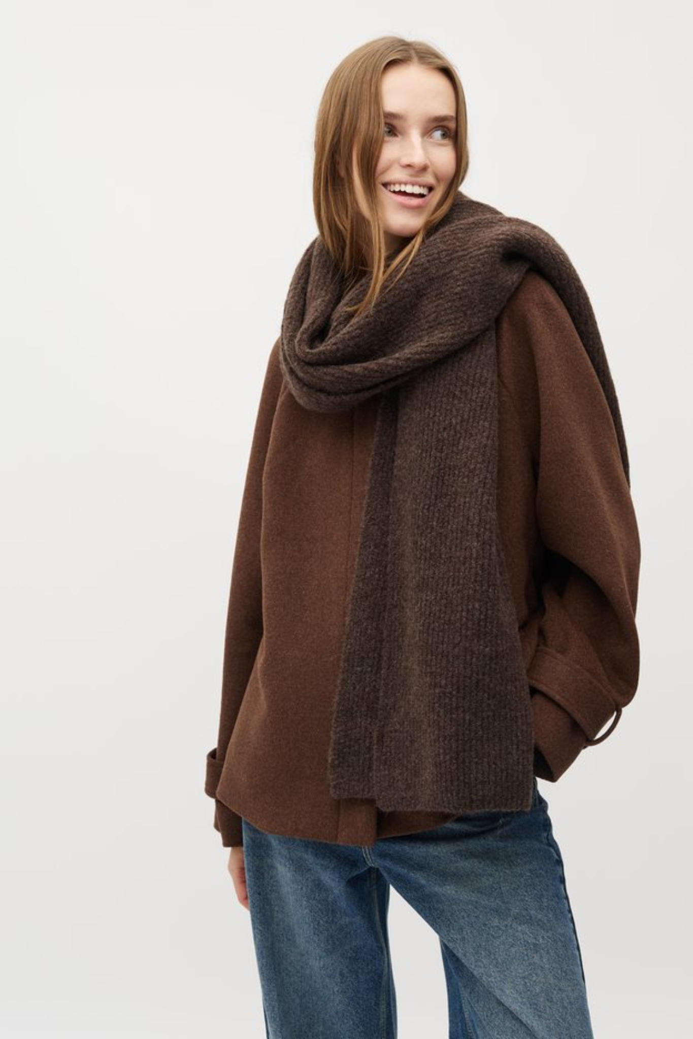 SANELA HEVELYN SCARF - COFFEE MELANGE