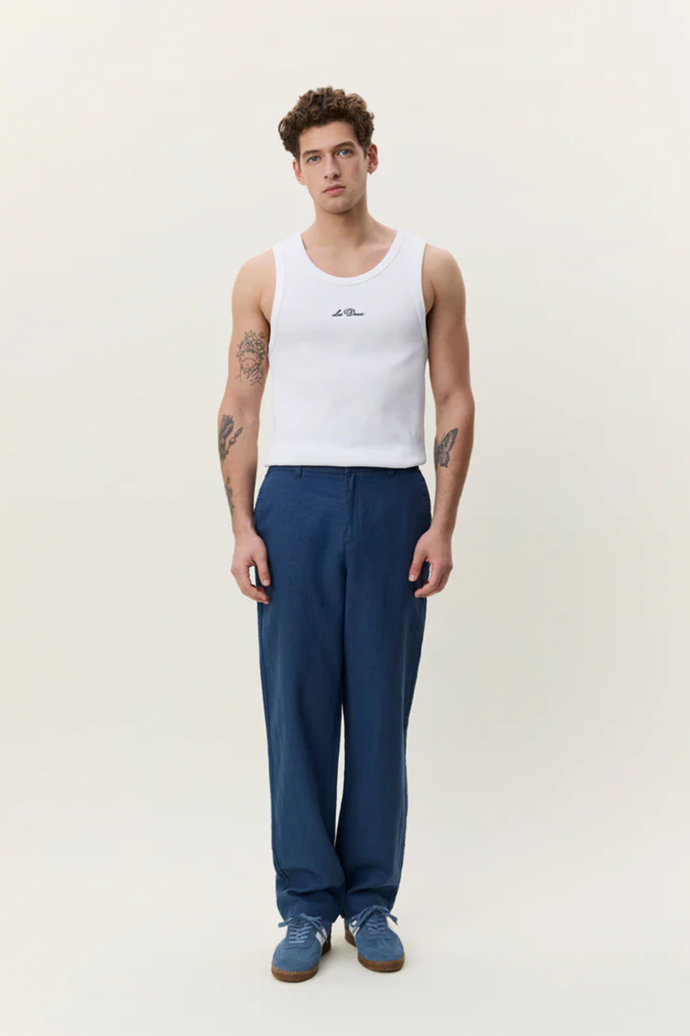 LINEN COMFORT SUIT PANTS - DARK DENIM BLUE