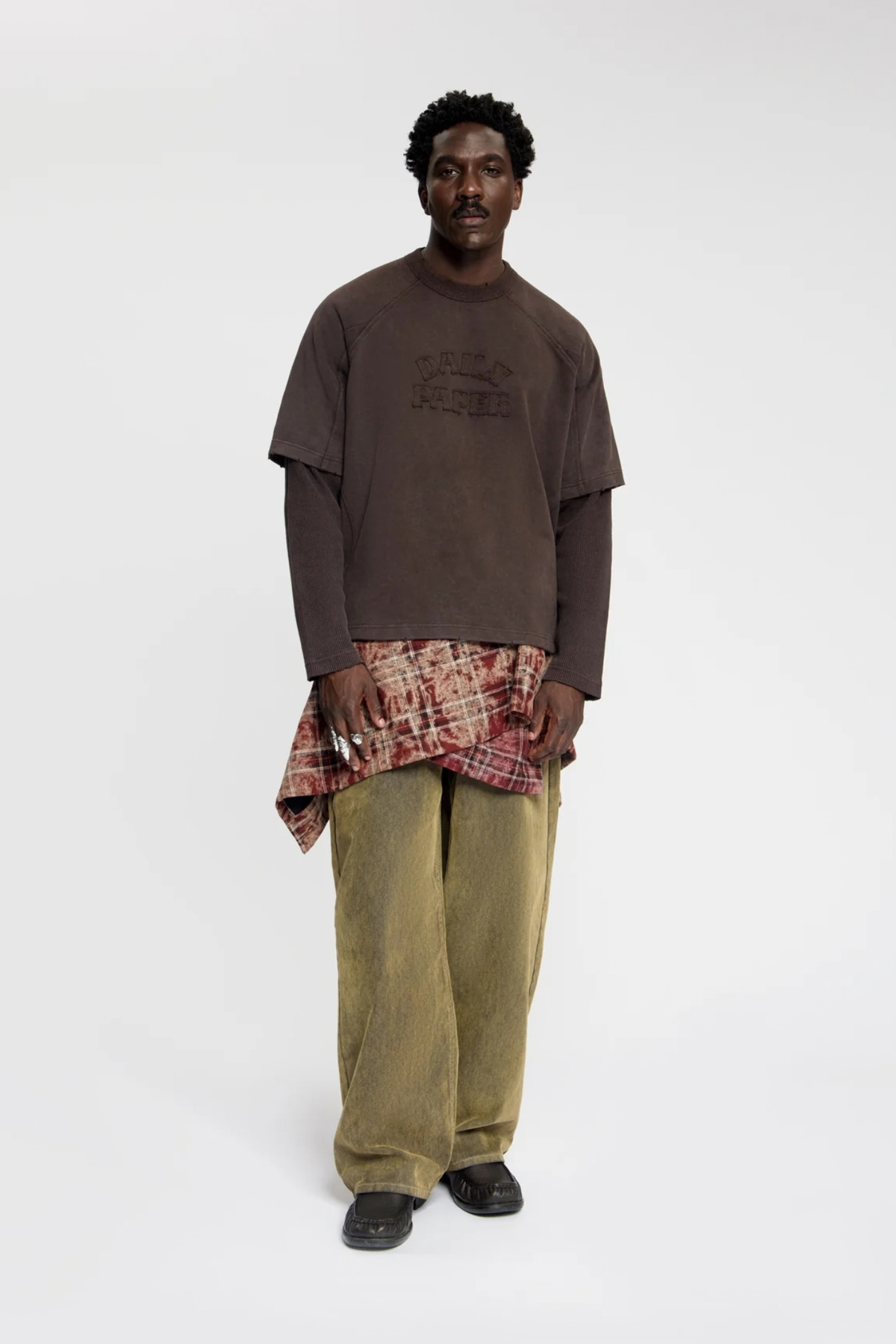RAGLAN STACKED LAYERED LS T-SHIRT - MOLE