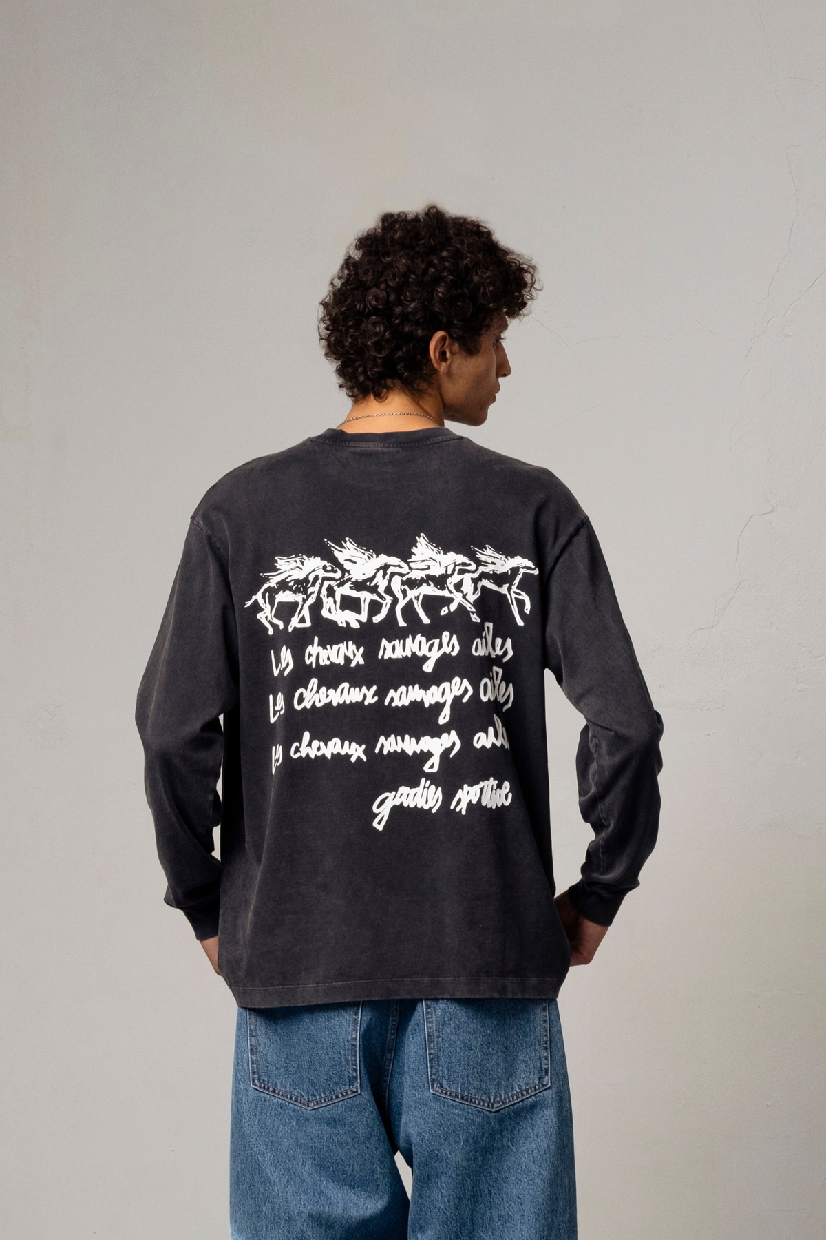 LES CHEVAUX SAUVAGES LONG SLEEVE - GREY FADEOUT