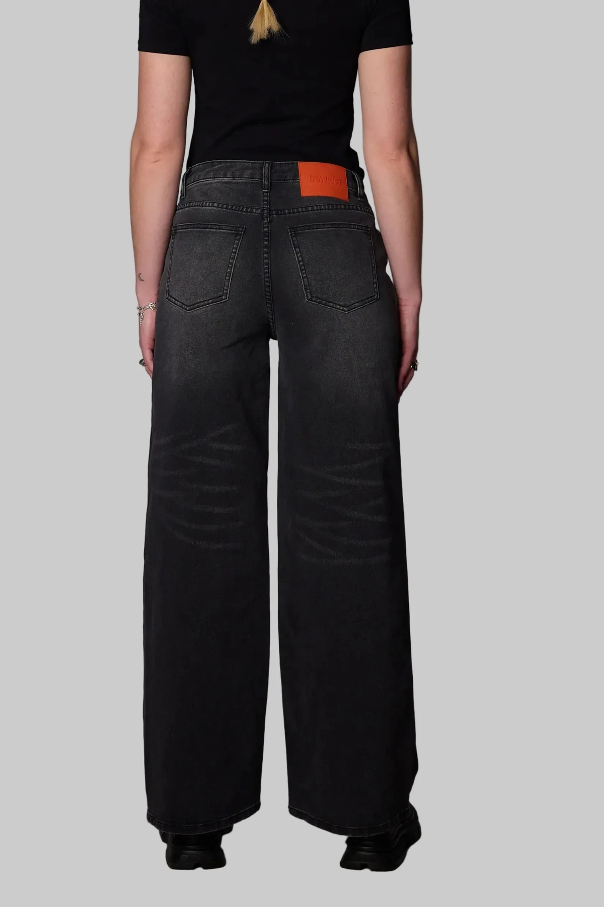 WIDE JEANS - USED BLACK