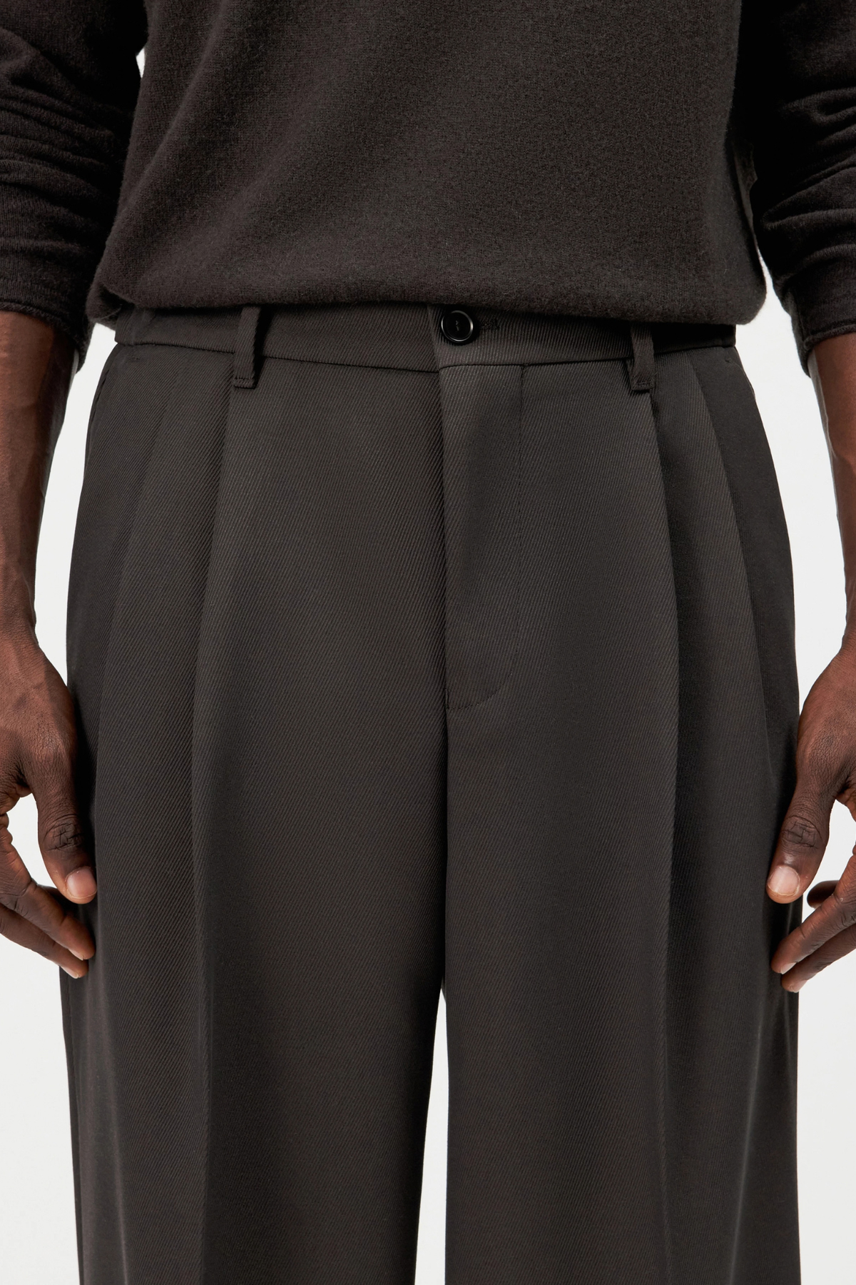 LEEK WIDE TROUSERS - BROWN
