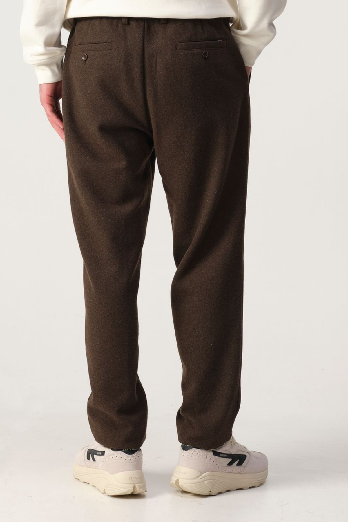 DAVE WOOL TROUSERS - BROWN MELANGE