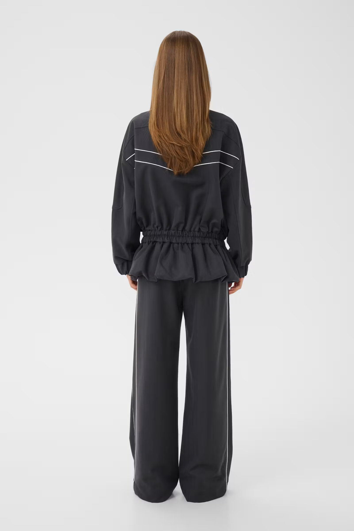 ALEZIA HW PANTS - GREY HERRINGBONE