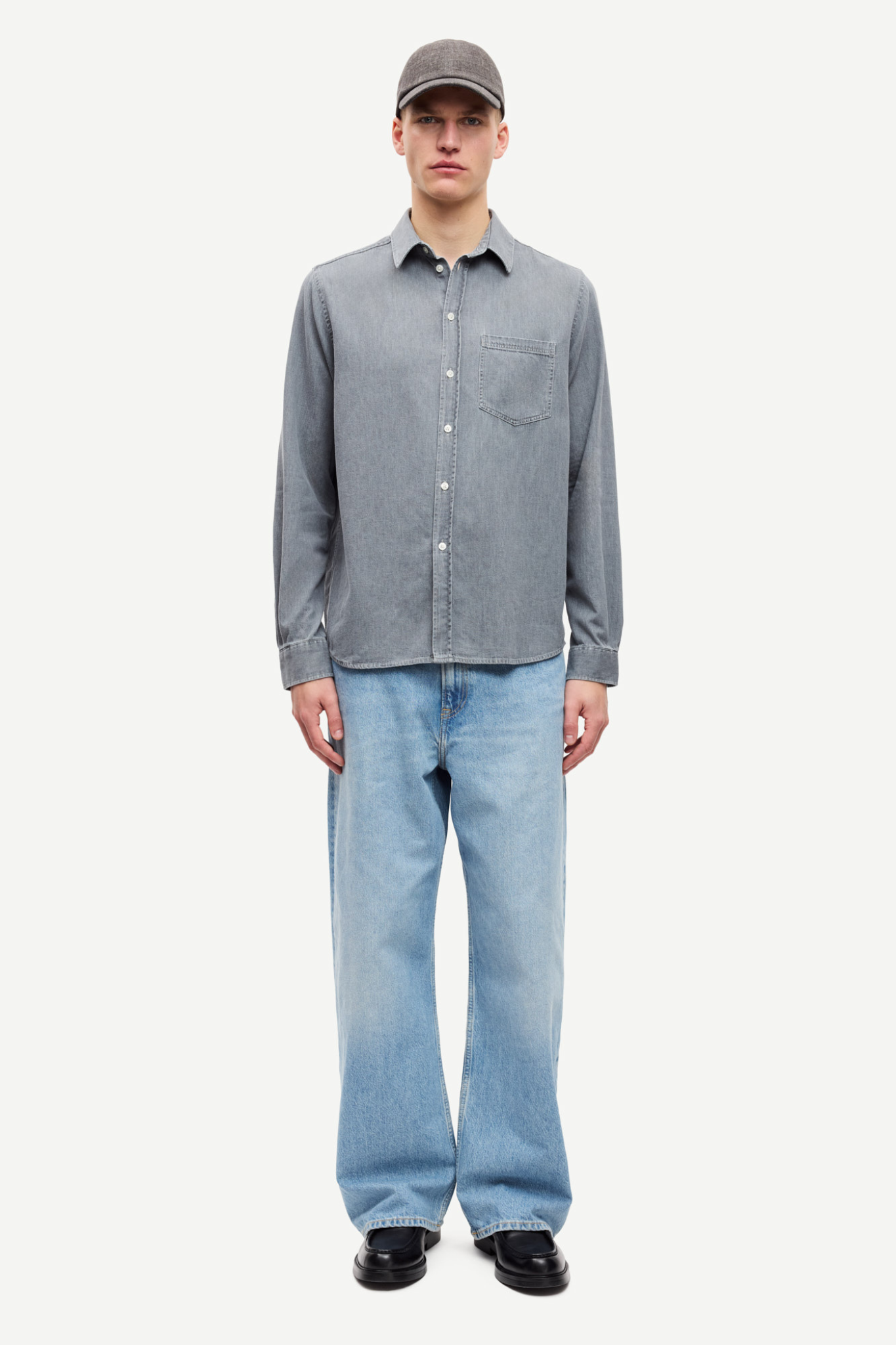 RYAN P SHIRT- LIGHT GREY MELANGE