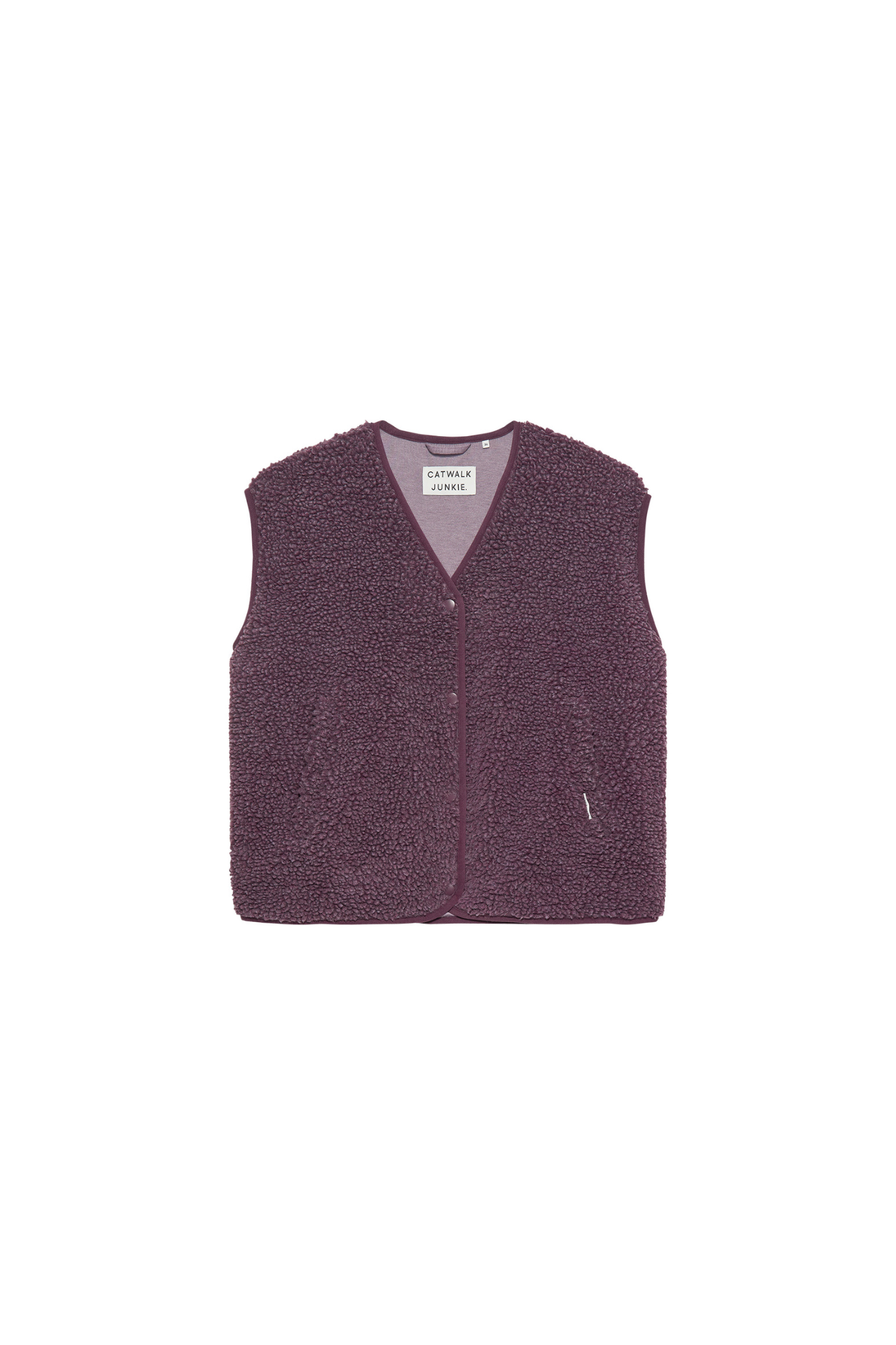 TEDDY BODYWARMER GILET - PLUM TRUFFLE