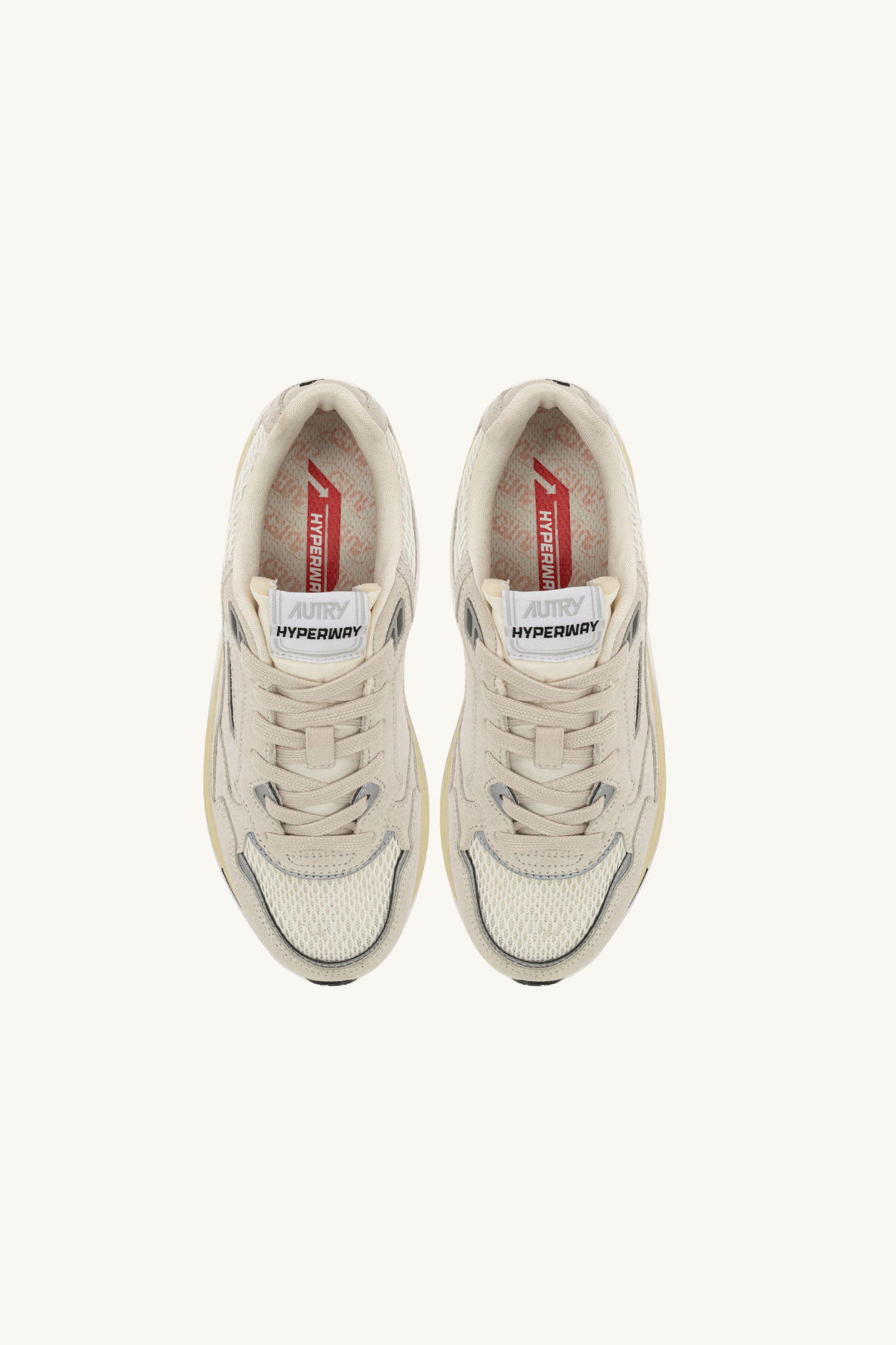 HYLW-UM10 - HYPERWAY LOW WOMEN SNEAKERS - SUEDE/MESH WHITE/SILV