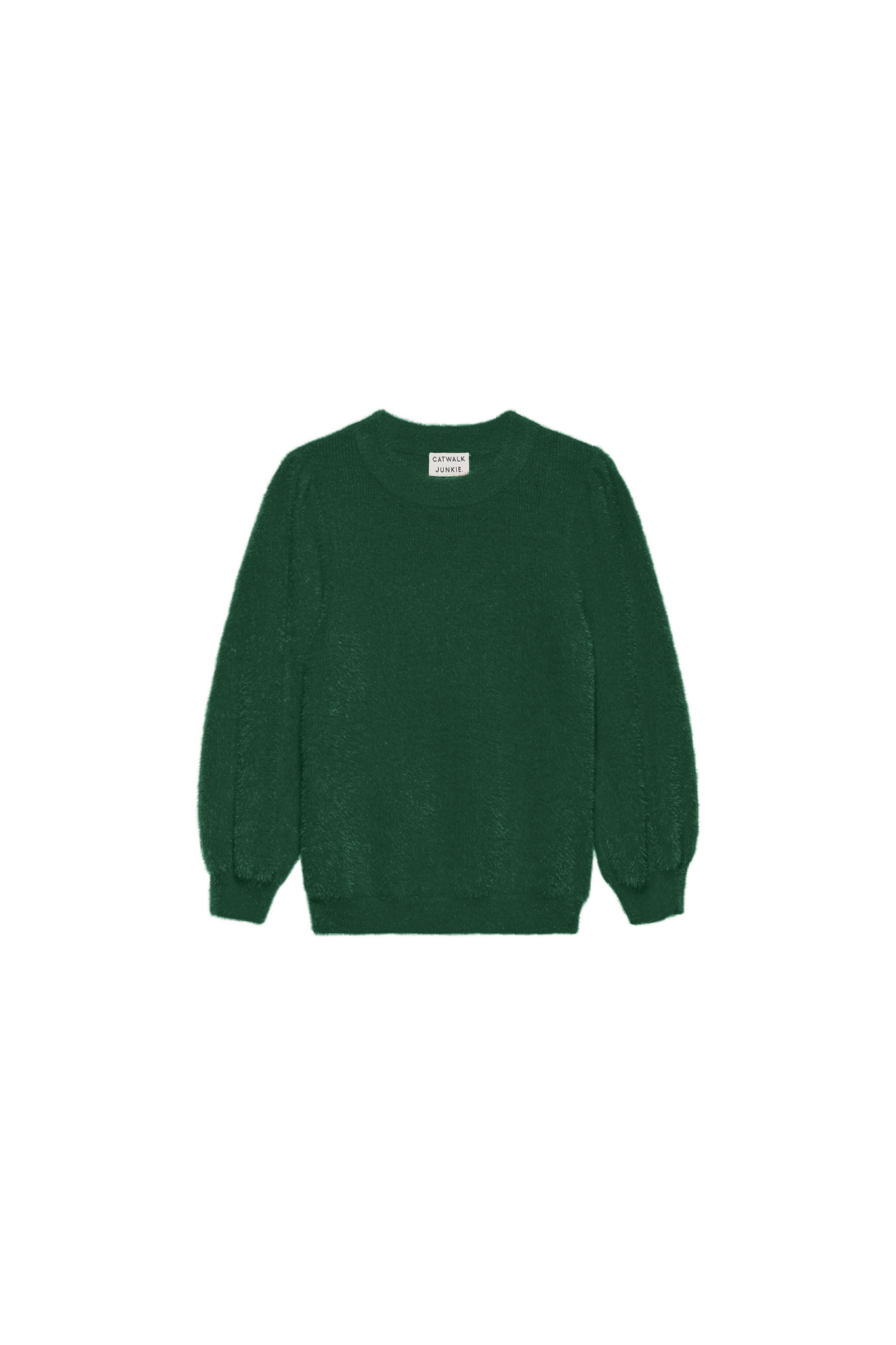 FUZZY PUFF SLEEVE KNIT - PINE FOREST