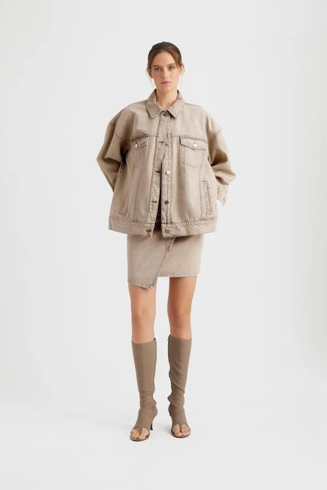 KIRAGZ SHORT SKIRT - LIGHT BROWN WASHED