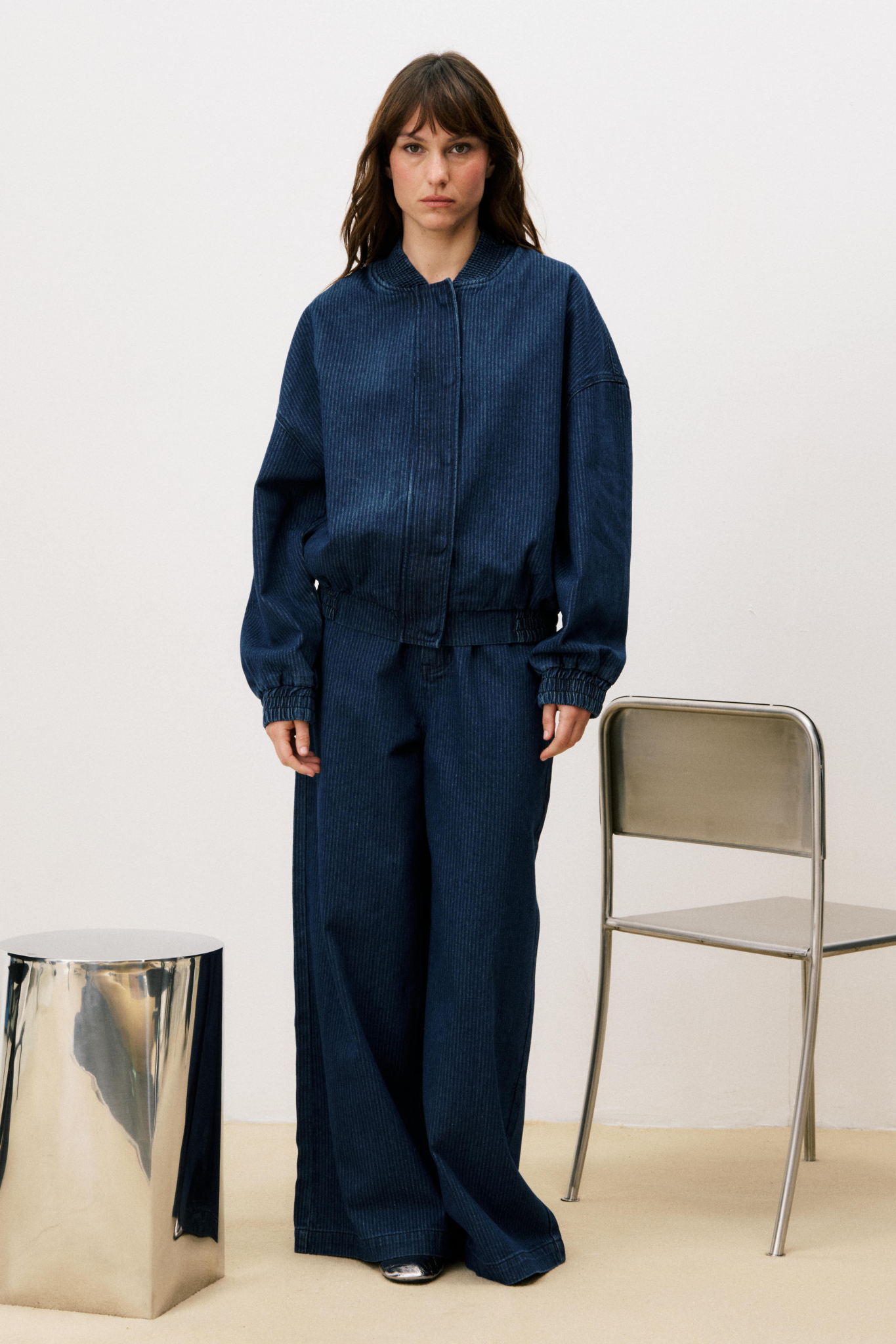 GLORIA BOMBER JACKET - BLUE JEAN