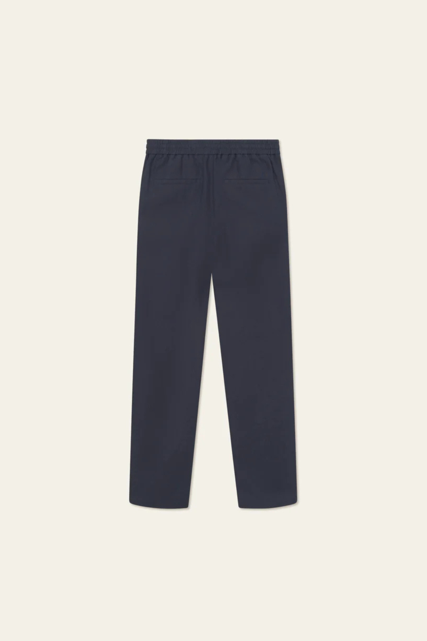 Les Deux patrick linen pants in dark navy. Back flatlay view