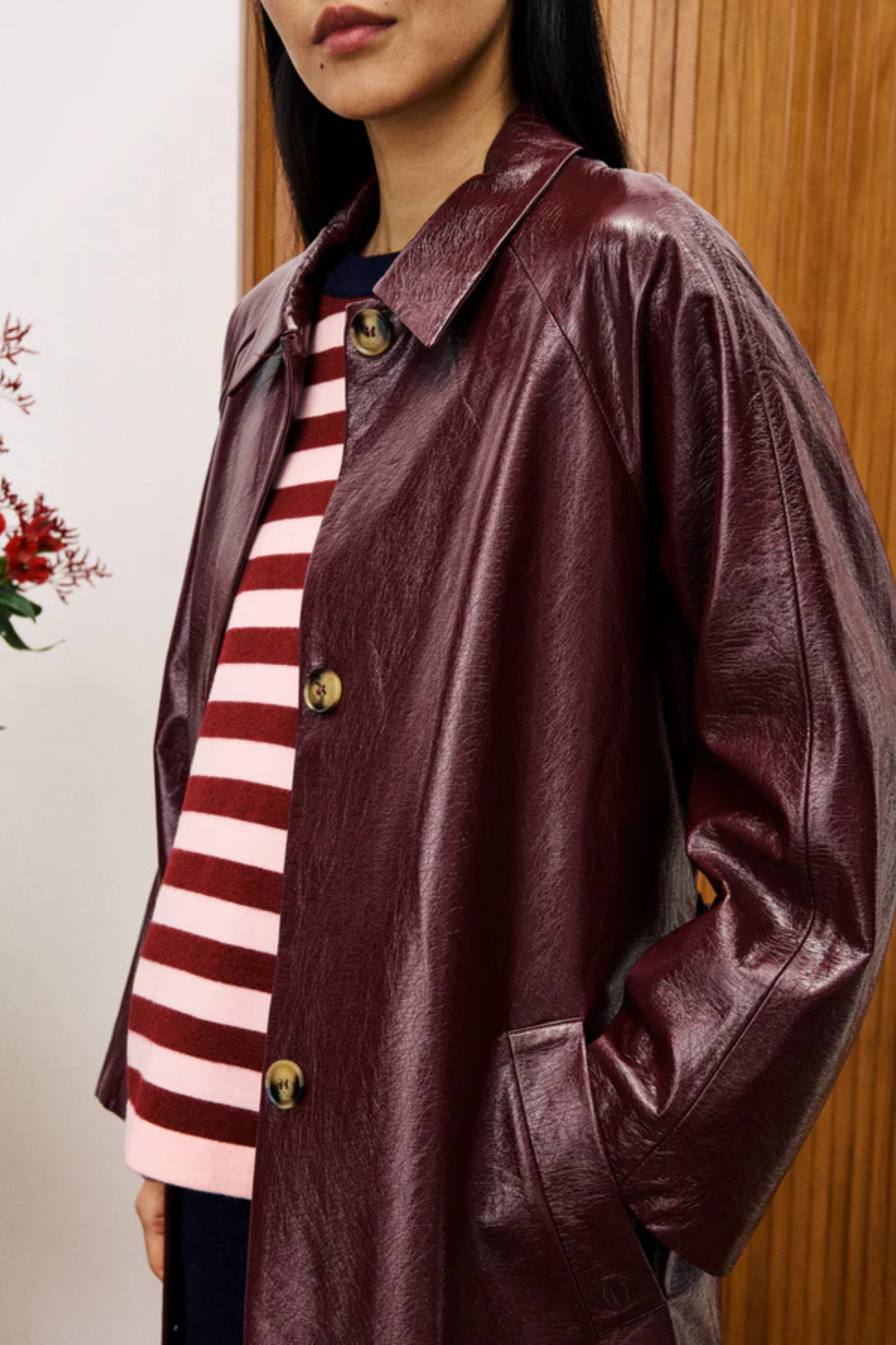 HALIMI TRENCH COAT - BORDEAUX